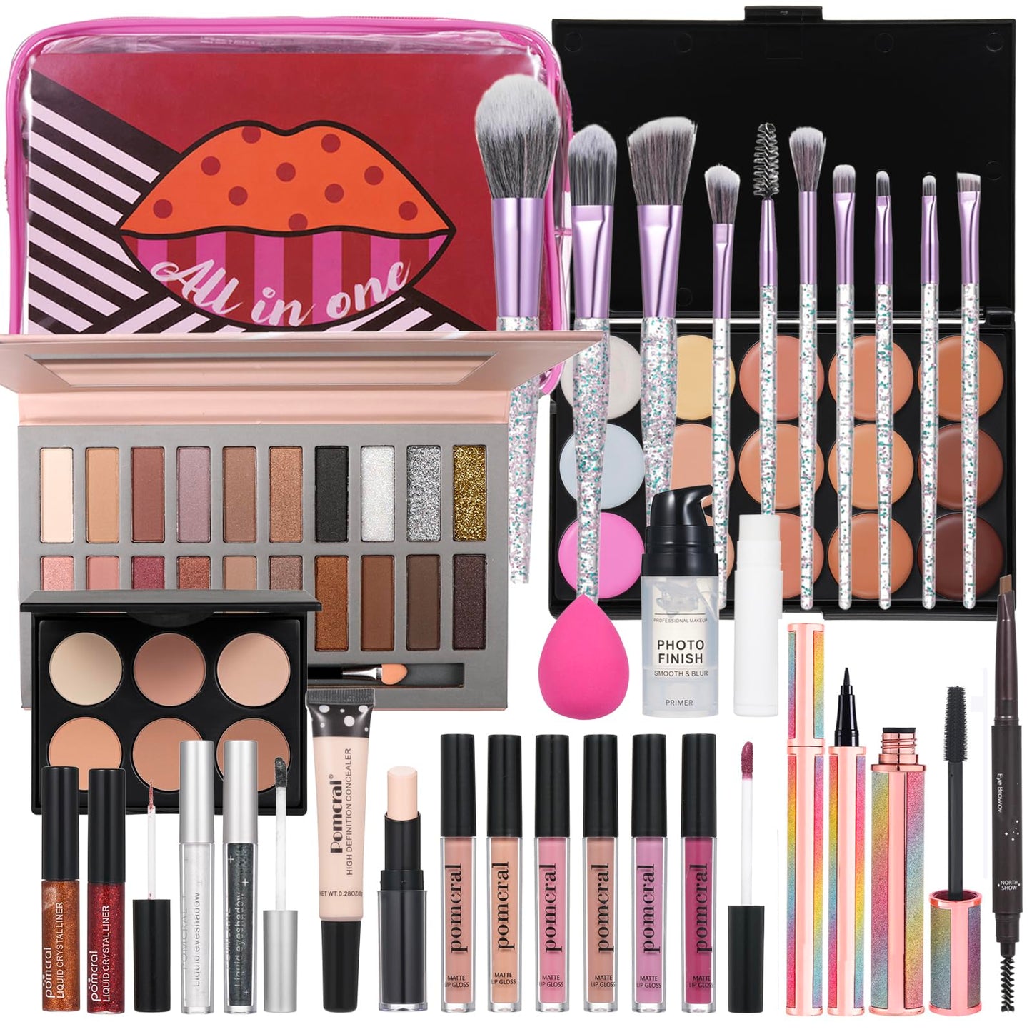 Travel Makeup Kit, Makeup Kit For Women Full Kit, Makeup Kit for Girls Ages 8-12, Makeup Set For Teens Girls Beginner Make Up Kits For Adult Holiday Gift Set