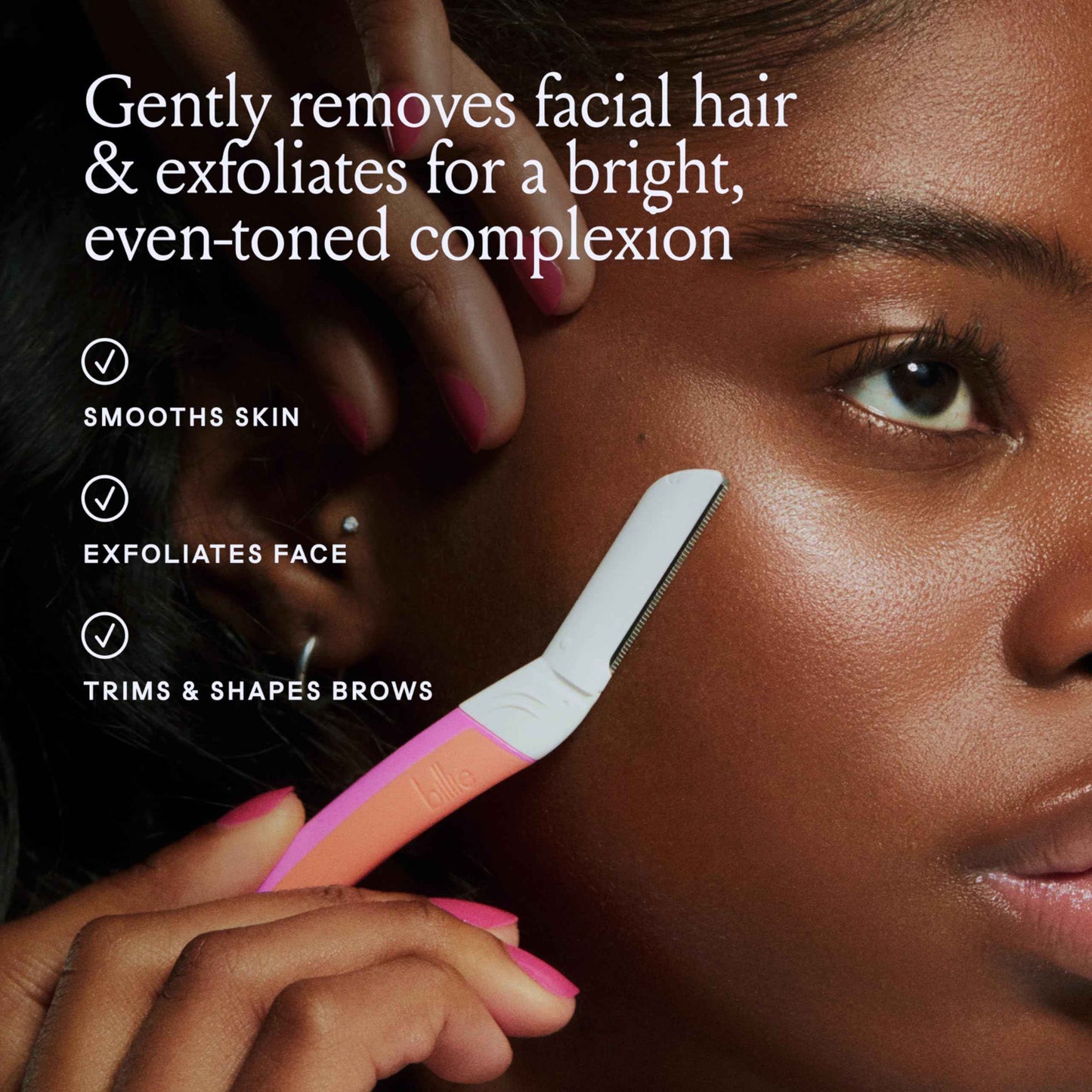 Billie Dermaplane Starter Kit + Body Buffer Exfoliating Bar - Reusable Handle, 3 Refill Blades, Remove Hair & Exfoliate