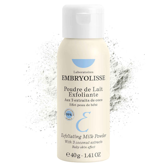 Embryolisse Exfoliating Face Scrub Powder - Facial Cleanser that Exfoliates, Tones and Softens the Skin - With Coconut & Milk Powder - for All Skin Types, Even Sensitive, 1.41 Oz