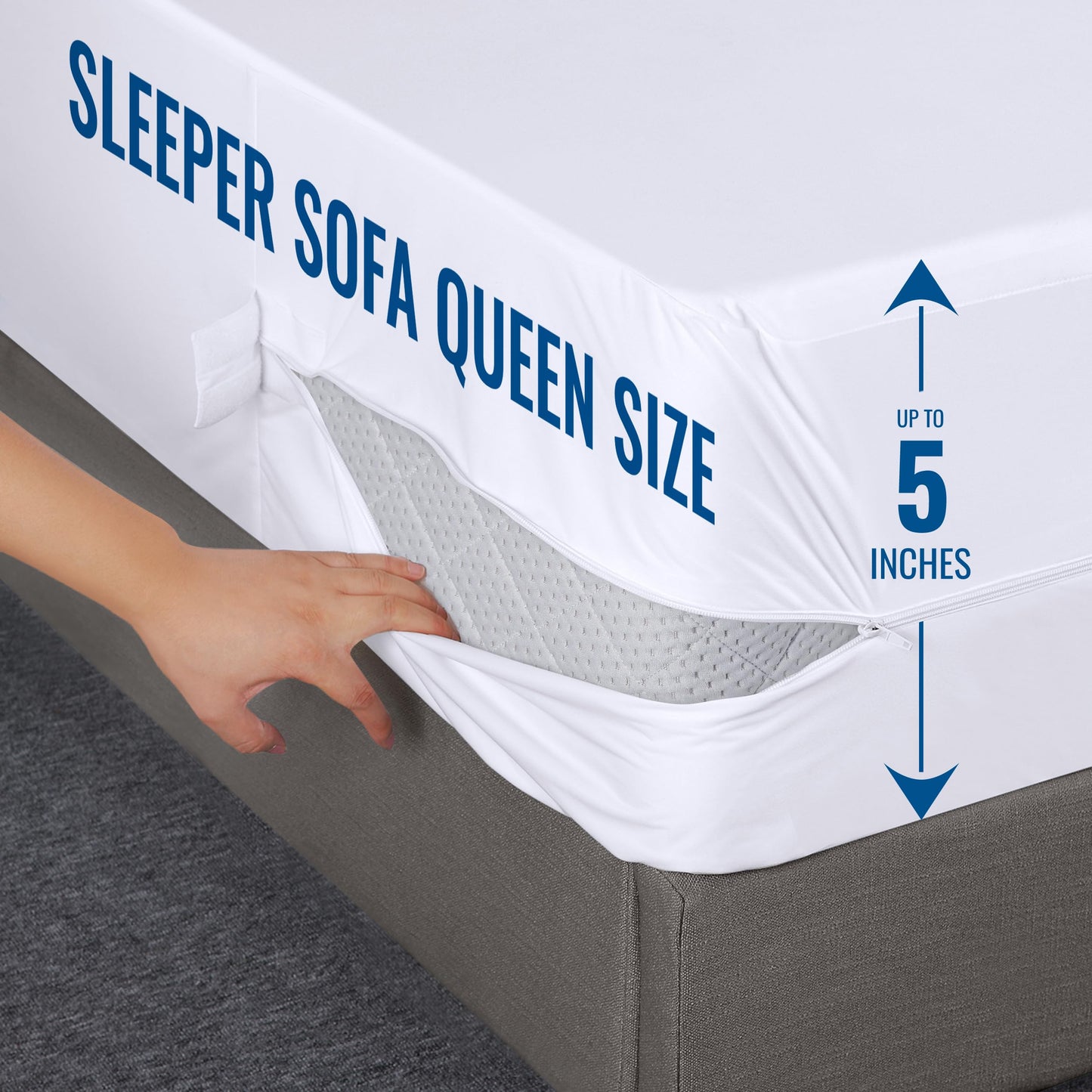 Utopia Bedding Zippered Mattress Encasement Sleeper Sofa Queen - 100% Waterproof and Bed Bug Proof Mattress Protector - Absorbent, Six-Sided Mattress Cover