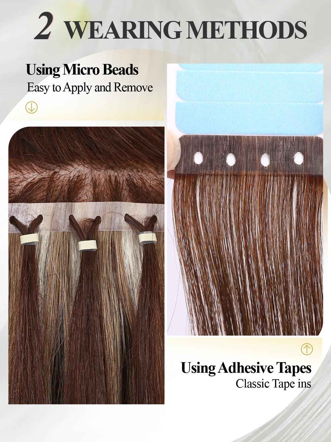 Invisible Weft Hair Extensions Human Hair Pu Skin Weft Micro Link Real Human Hair Seamless T4/27 Balayage Caramel Blonde Human Hair Extensions No Tape In Weft Hair Extensions (35g 4Pcs,16 Inch)