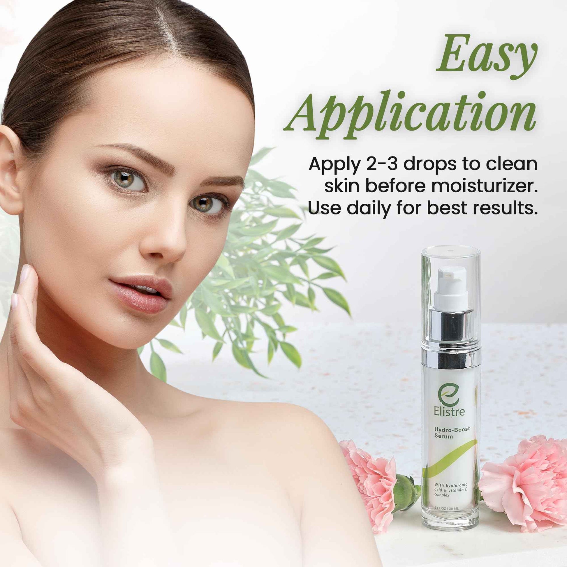 Hydro-Boost Facial Serum with hyaluronic acid and Vitamin E complex