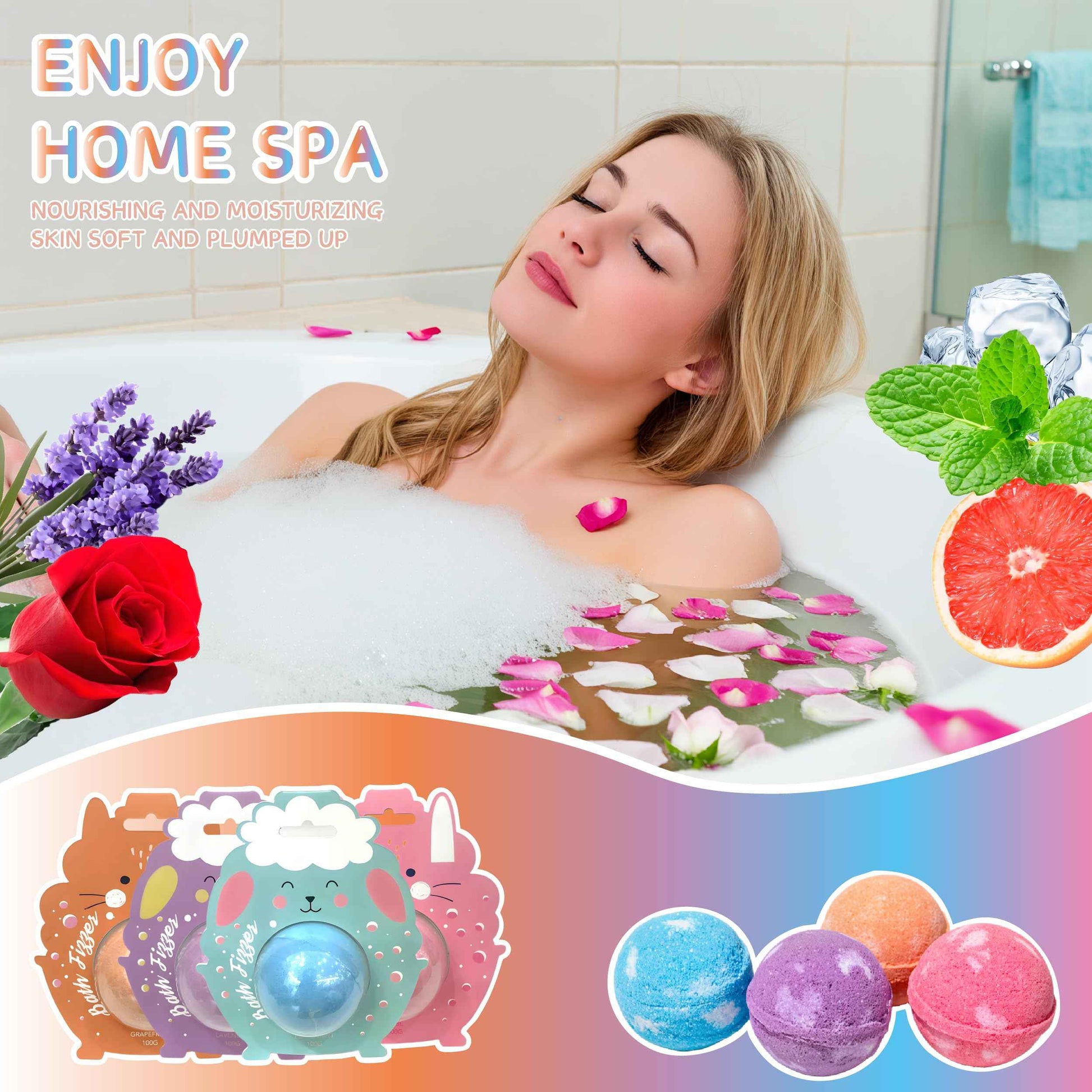 Bath Bombs for Women Gift Set,Handmade SPA Bubble Bath for Relaxing,Gift for Her/Him, Women, Girls, Wife, Mother,Four Styles and Four Fragrance（8pack）