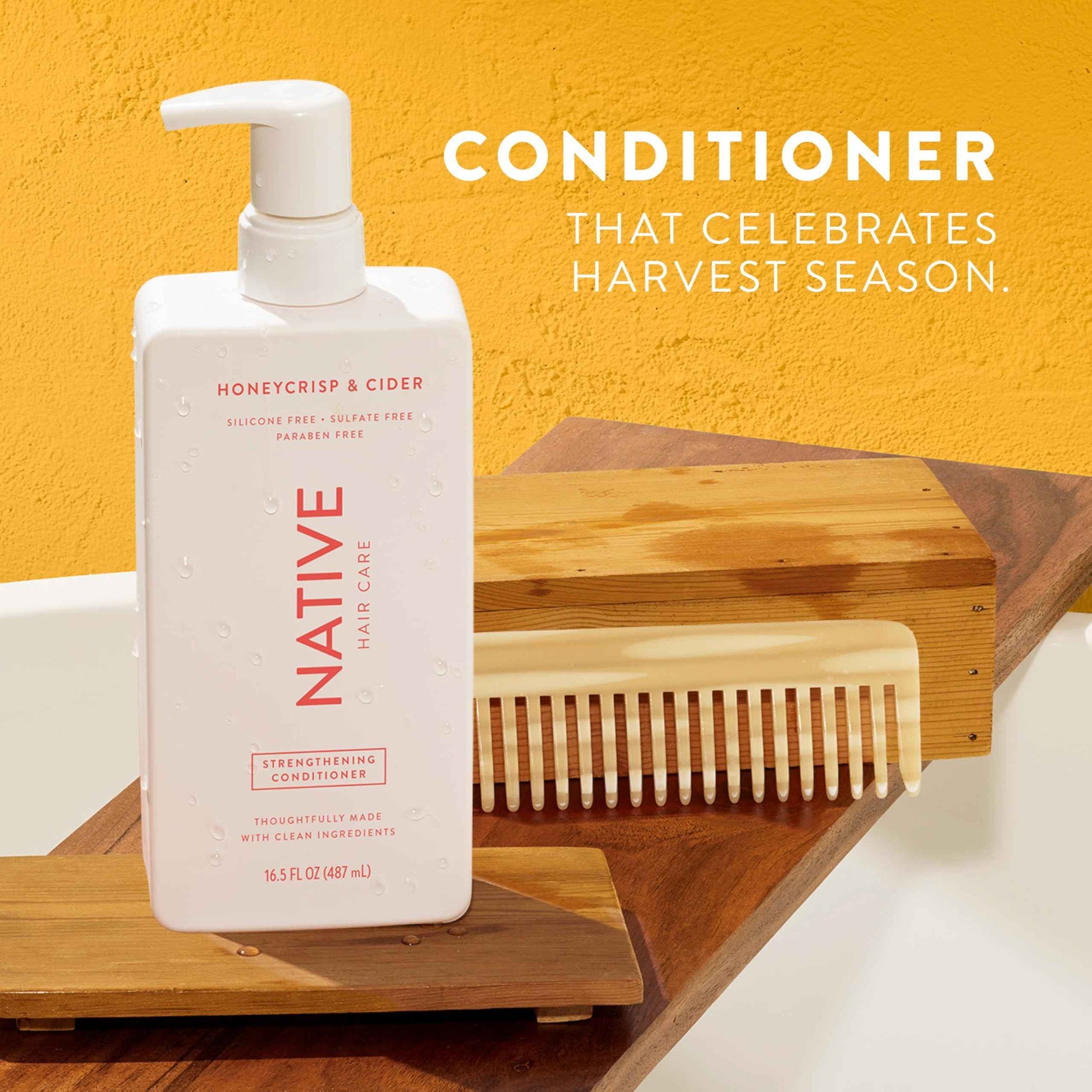 Native Shampoo & Conditioner, Body Wash - Honey Crisp & Cider - Naturally Derived Ingredients, Sulfate-Free, Paraben-Free, Strengthening Hair Care | Fall Seasonal Bundle (51 fl oz Total) - 3 Pk