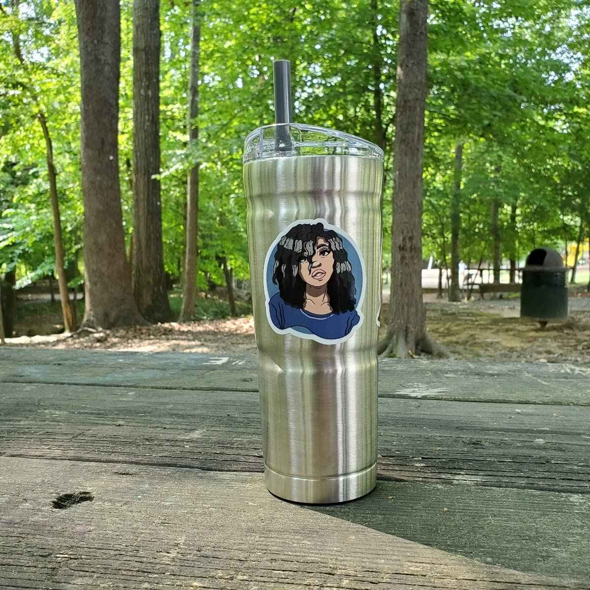 Sticker Boogie Decorative Semi-Gloss Vinyl Die Cut Stickers – Set of 3 Afro Style Natural Hair Black Women Art Decals for Laptops, Water Bottles, Notebooks, Planners and Personal Items