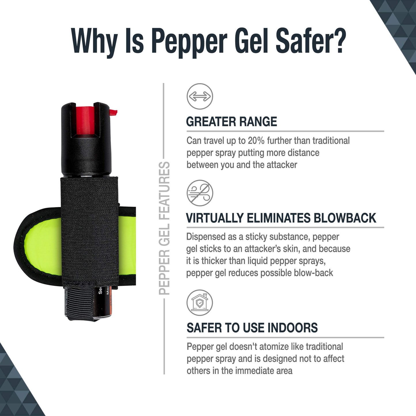 SABRE Runner Pepper Gel, Maximum Police Strength OC Spray, Reflective Hand Strap for Easy Carry & Quick Access, Secure & Easy to Use Safety, Clip-On Alarm & LED Armband Combos for Running, 0.67 fl oz