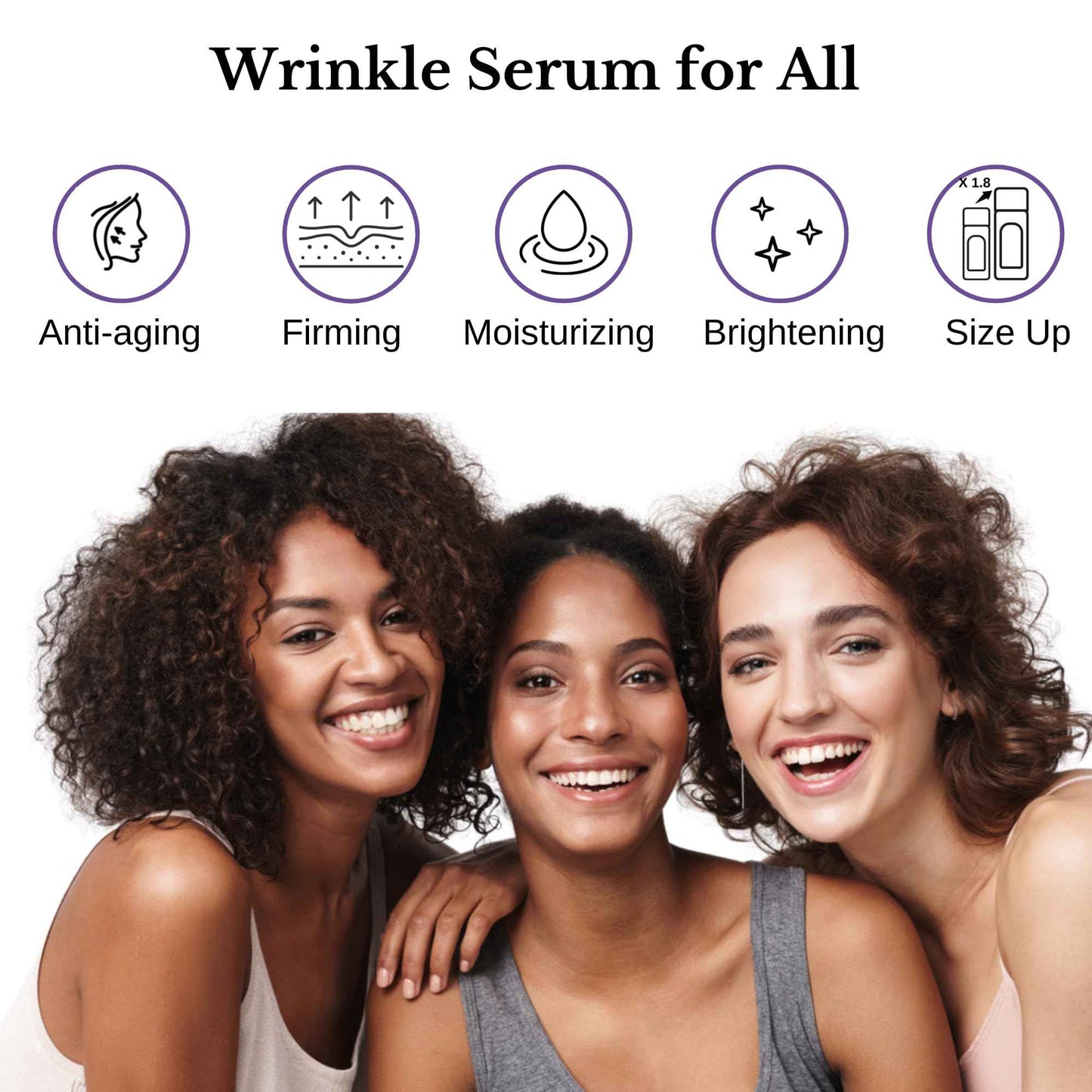 Lamelin Wrinkle Serum Cream, Retinol & Bakuchiol & Niacinamide, 10 Vitamins & Herbs, Antioxidant, Eye Bag Dark Neck Correction, Day & Night Skin Brightening, 1.76 Fl Oz. Made in Korea