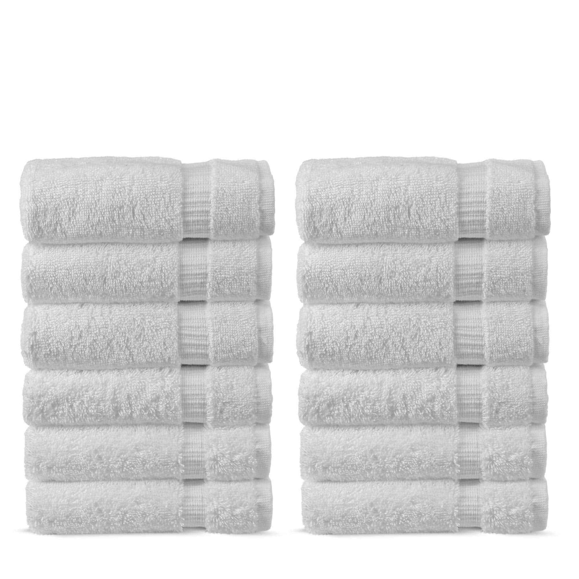 Chakir Turkish Linens Premium Cotton Absorbent Turkish Towels (Washcloths - 12 Piece, White)