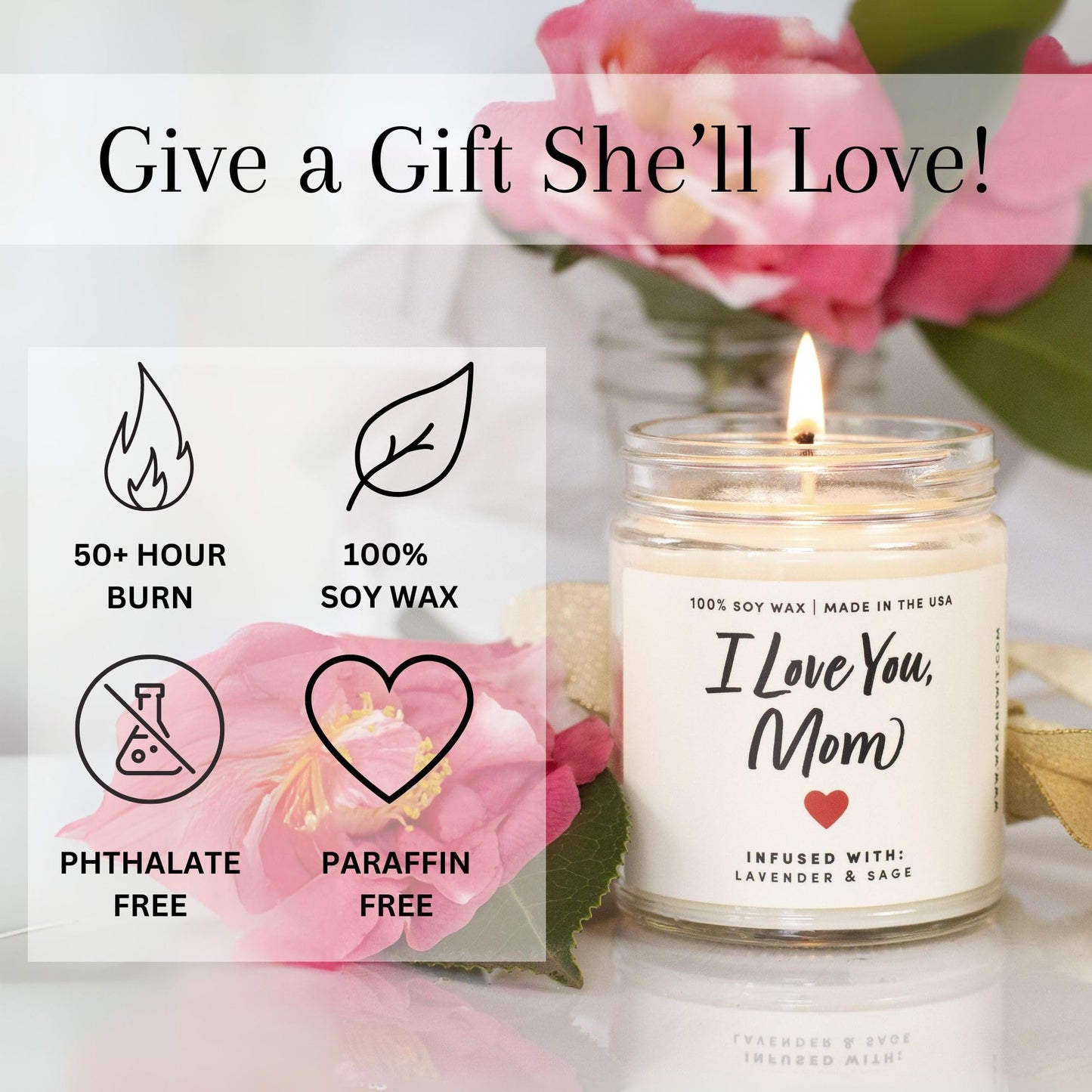 Birthday Gifts for Mom, Mom Candle, Best Mom Ever Gifts, Cool Gifts for Moms Birthday, Mom Gifts from Daughter, Mother Birthday Gifts, Best Gifts for Mom, Presents for Mom, Candle for Mom – 9oz