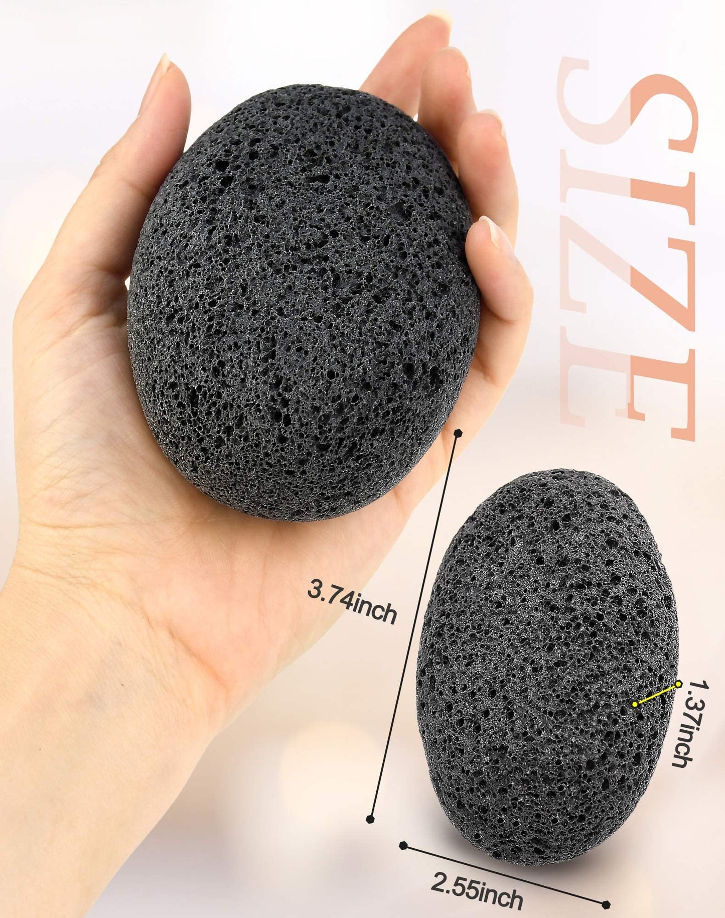 Maryton Natural Pumice Stone for Feet - Lava Foot Exfoliator Scrubber Pedicure Tools, Dead Skin Corn Callus Remover for Feet and Hands, 2 Count