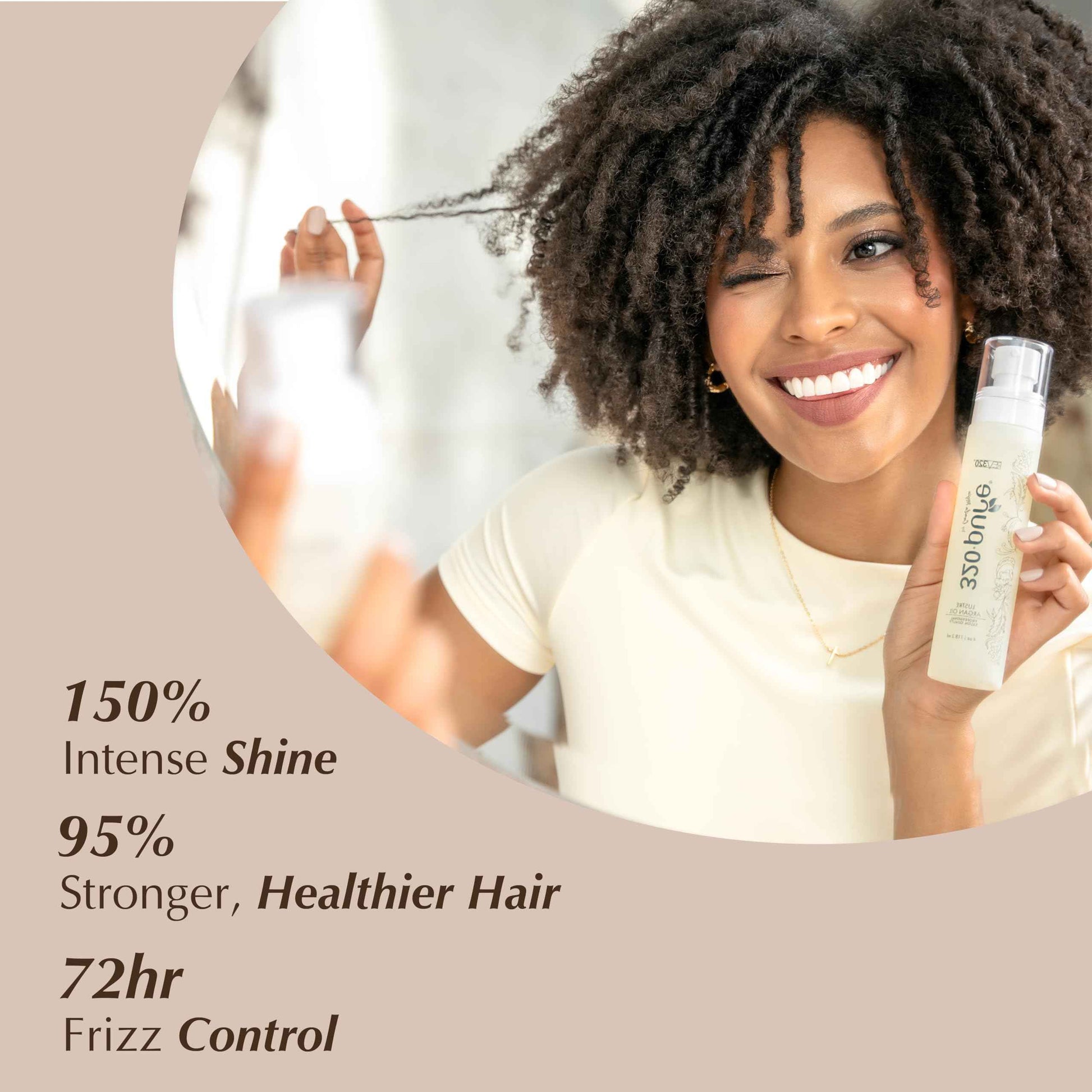 Rev320 320Pure Lustre Argan Oil For Hair 4oz Pump, Aceite de argán para el cabello, Argan Oil Hair Treatment with Pure Argon for Color-Treated, Damaged, Dry, Straight and Curly