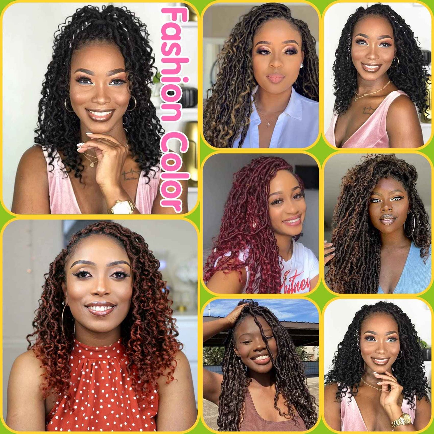 Fulcrum Goddess Locs Crochet Hair 18 Inch, 8 Packs New Faux Locs Crochet Hair for Black Women, Crochet locs with Curly Ends (18Inch (Pack of 8), 1B/30/27#)