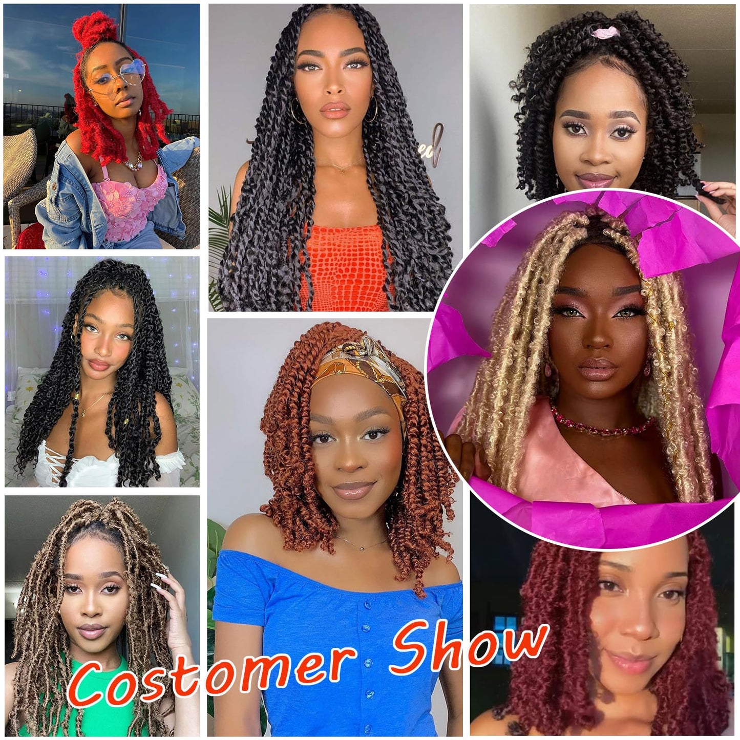 350 Soft Loc Wrapping Hair Red Copper Kinky Twist Braiding Hair 24 Inch Springy Afro Twist Hair 3 Packs Spring Twist Crochet Hair Braids for Distressed Faux Locs Afro Twisting Hair for Black Women