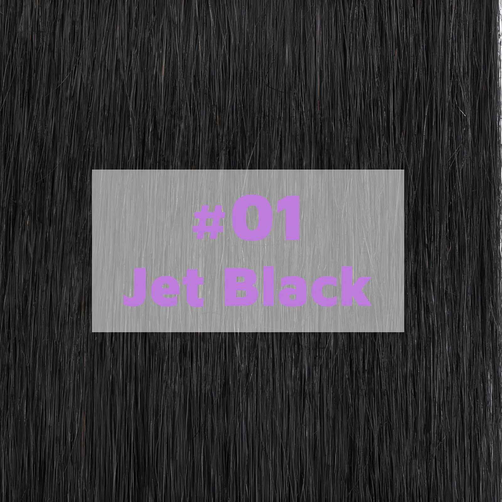 Tape in Hair Extensions Human Hair Utra Thin Invisible Seamless 20pcs 50g (Jet Black, 20 inch)