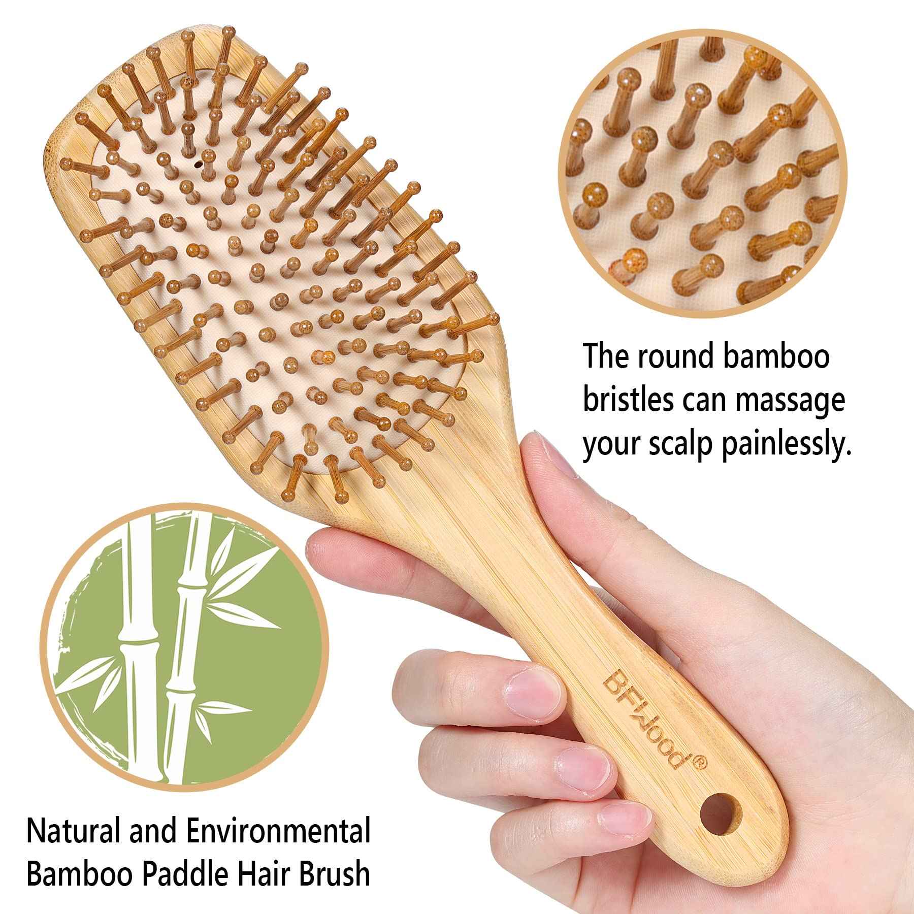 BFWood Beard Brush for Men and Hair Brush with Paddle