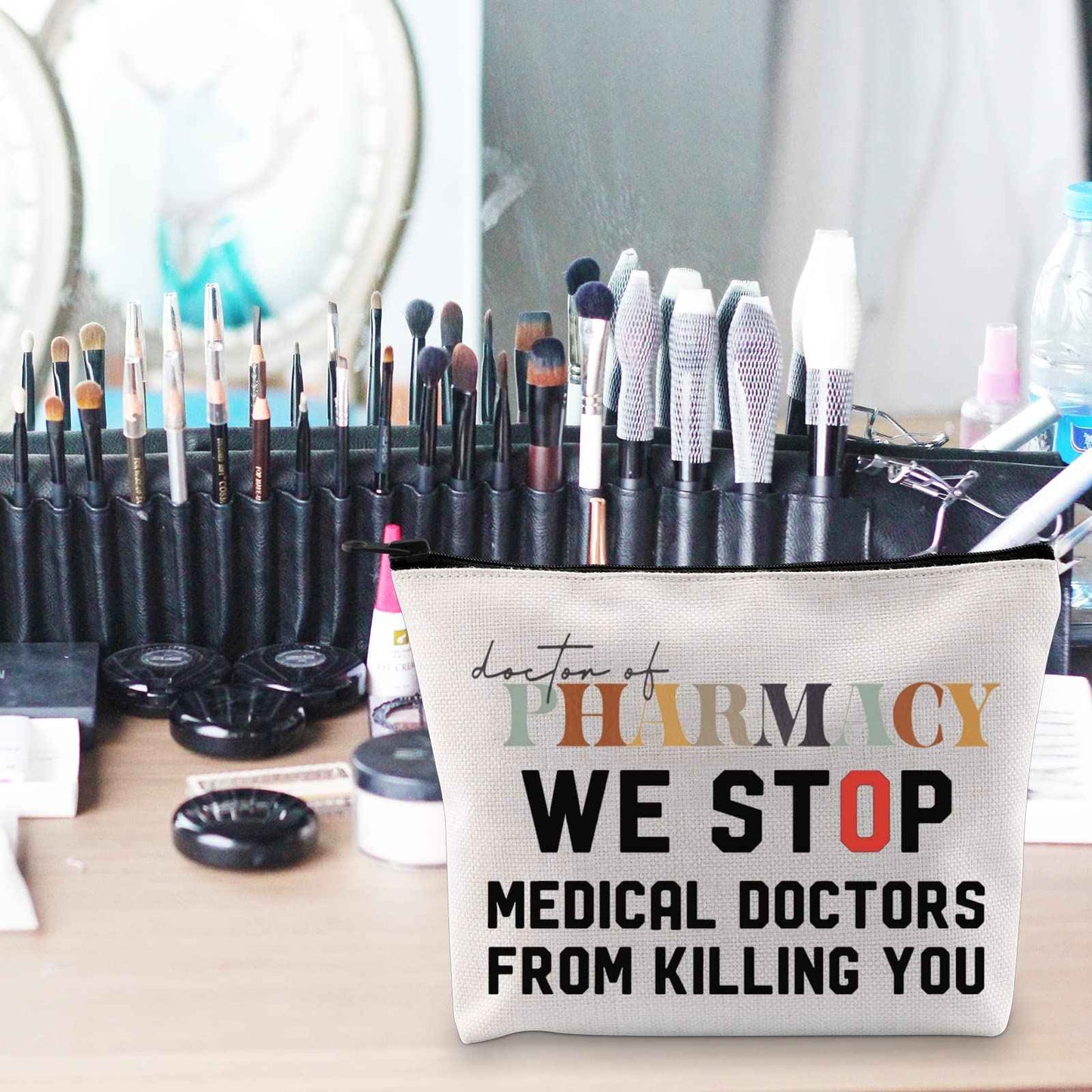 POFULL pharmacology Gift Pharmacy Tech Gift Doctor of Pharmacy Cosmetic Bag Pharmacist Gift (Doctor of Pharmacy bag)