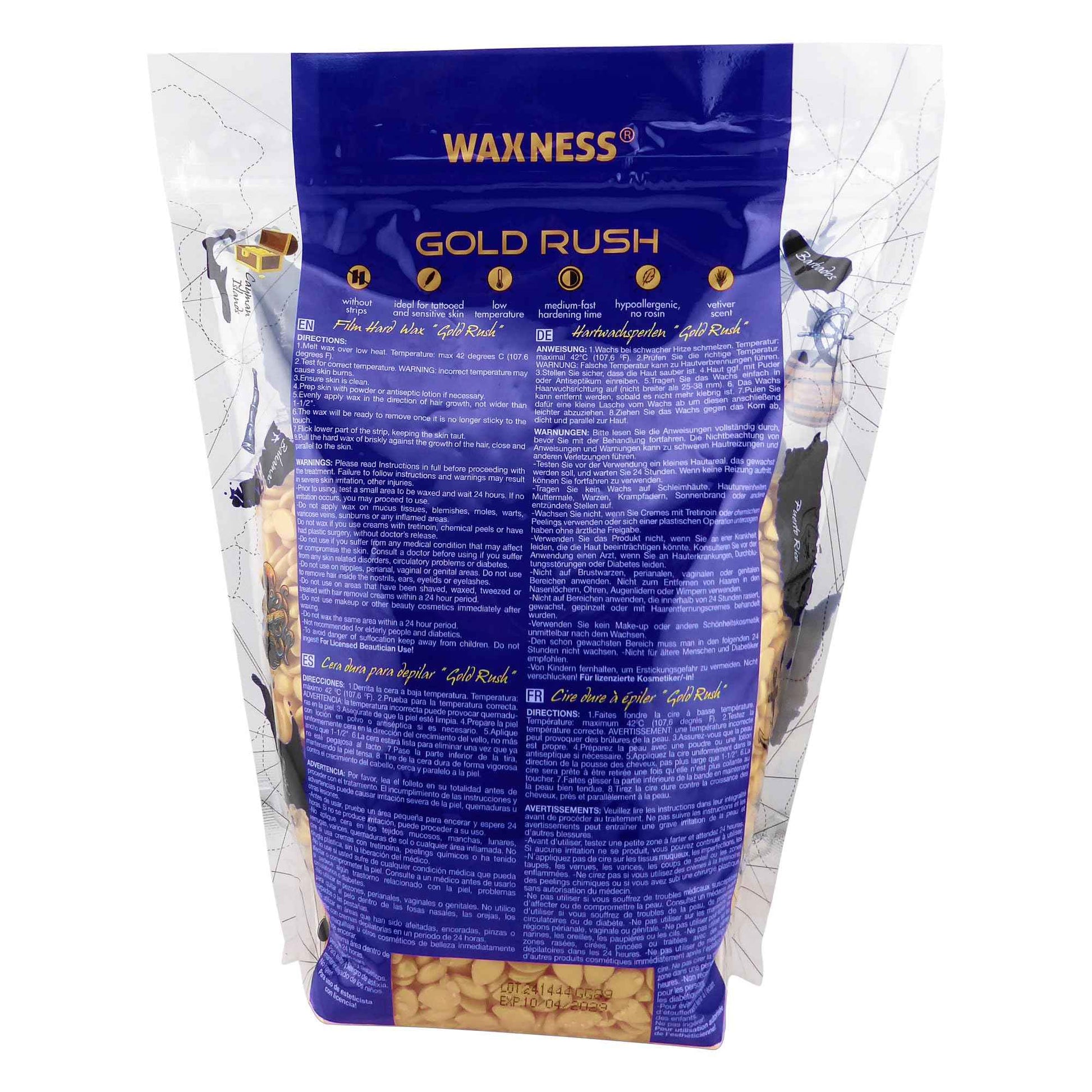 Waxness Premium Gold Rush Hard Wax 1.65 lb / 750 g