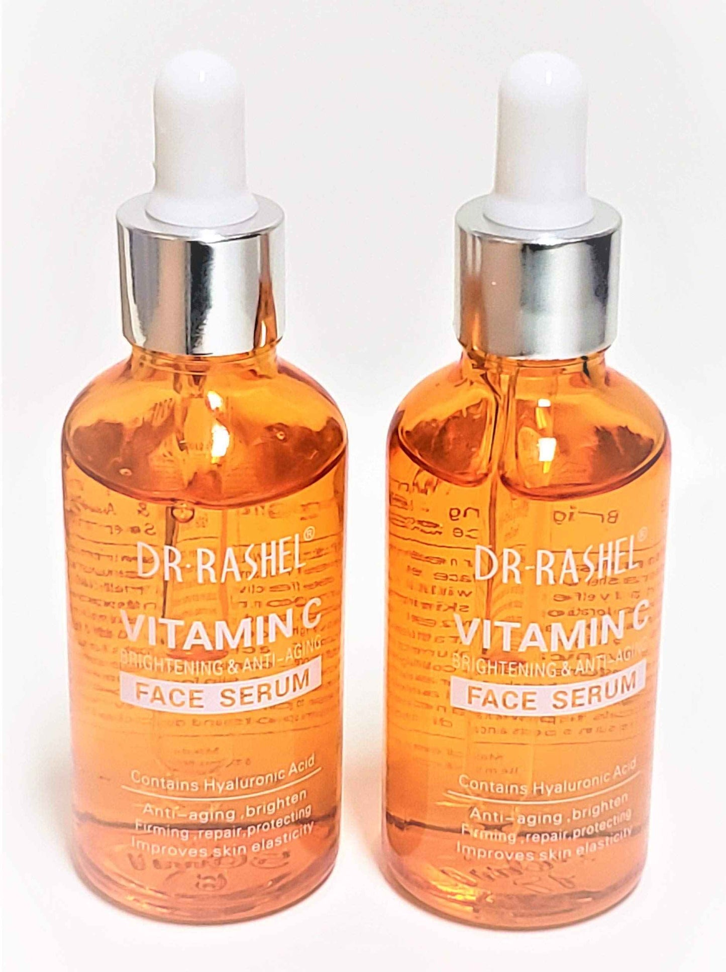 Dr Rashel Vitamin C Face Serum | Hyaluronic Acid , Firming and Anti Aging ( Pack of 2 ) + 1 Pair of Collagen Crystal Eye Mask