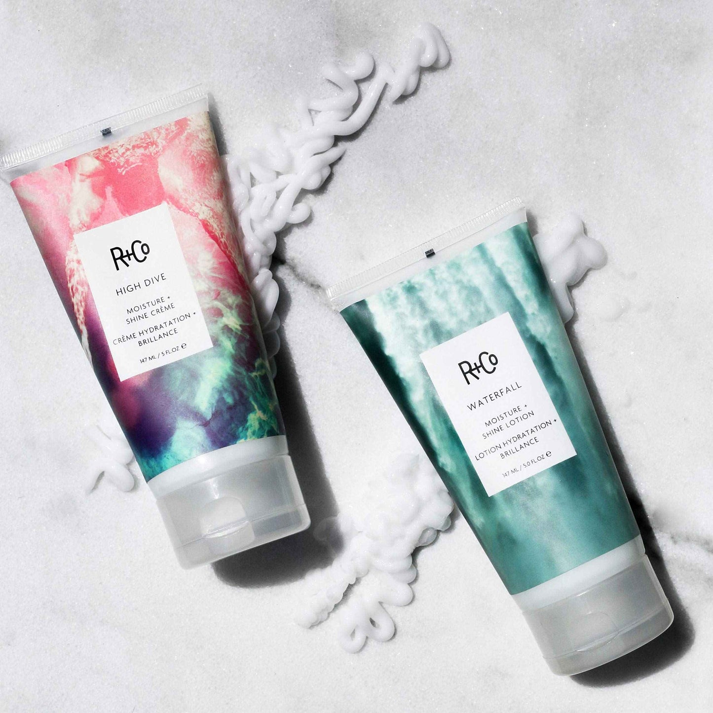 R+Co Waterfall Moisture and Shine Lotion | Lightweight Hair Hydration + Softness | Vegan + Cruelty-Free | 5 Fl Oz