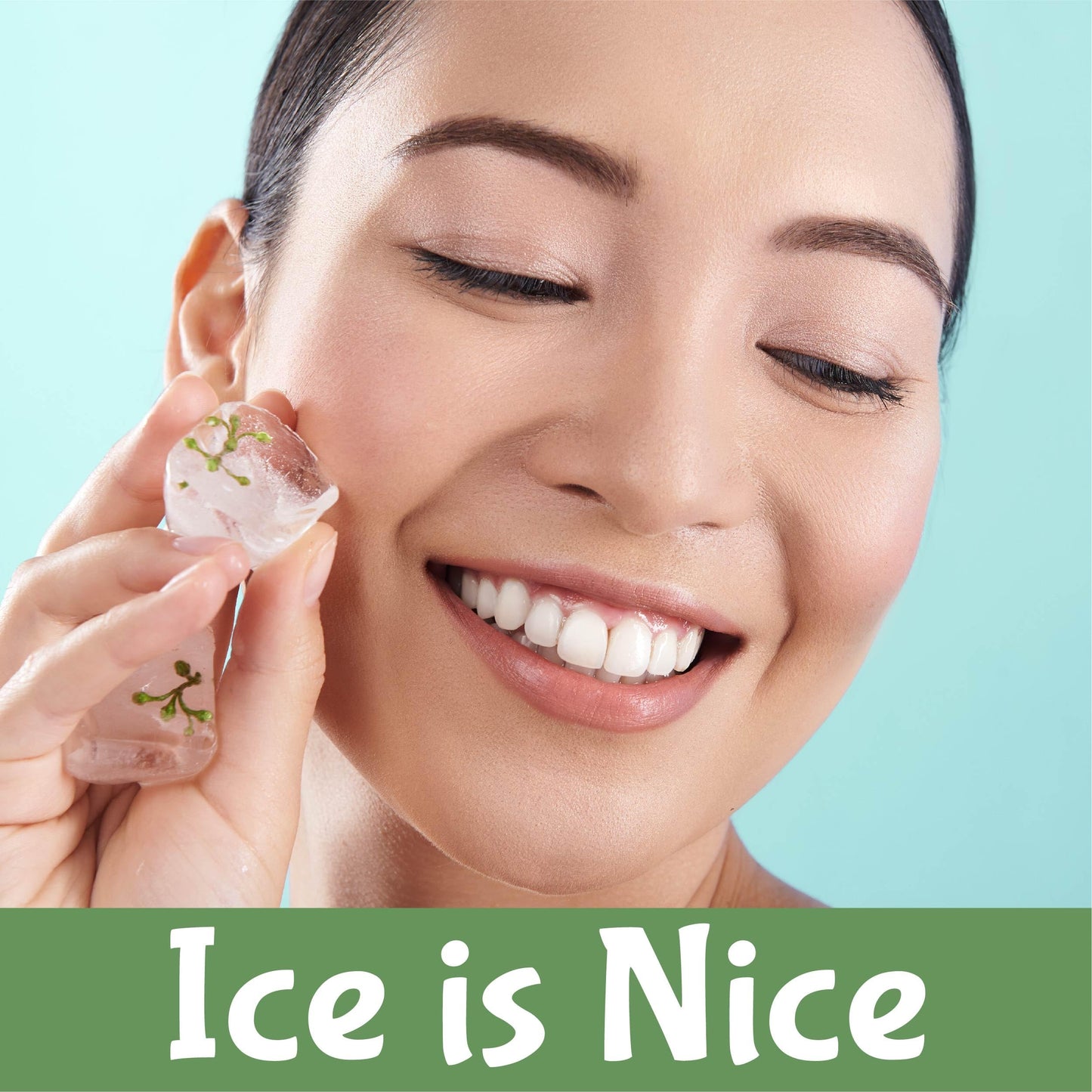 Ice Face Roller - Perfectly shaped for Face, Body, and Under Eyes - Ice Mold for Face Easy Handheld Design - Food-Grade Silicone material - Pamper Yourself with Ice - Facial Beauty Ice Roller (Green)