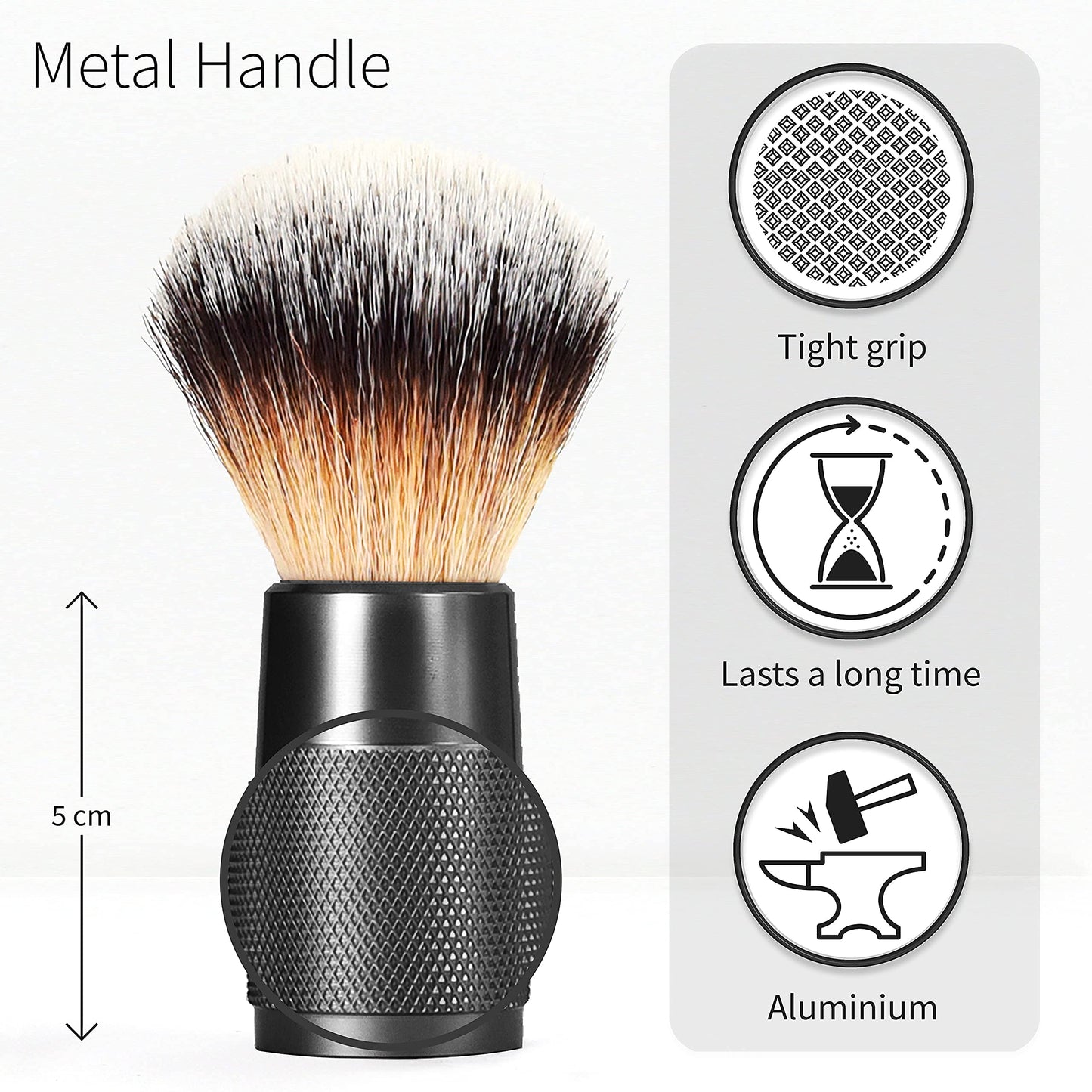 Synthetic Shaving Brush Black | Best Ingrown Hair Treatment | Wet Shaving Brush Shave Brush| Shaving Brush Metal Handle | Your Razor Bump Treatment | Bambaw