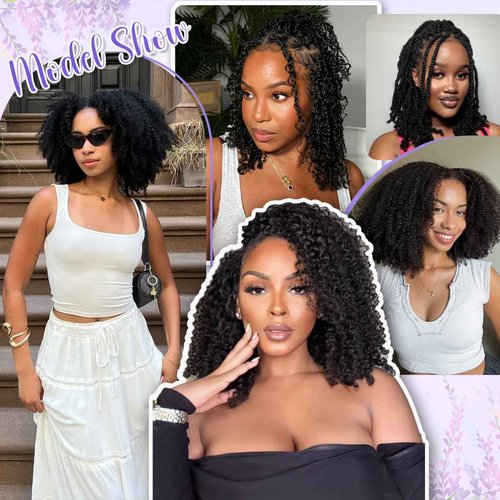 Afro Kinkys Bulk Human Hair For Braiding Soft 4c Afro Kinky-Curly Human Hair For Mini Twists,Dreadlocks Extensions,Repair Locs,Micro Locs Extension,Human Braiding Hair 18inch(1B,35g/pack)