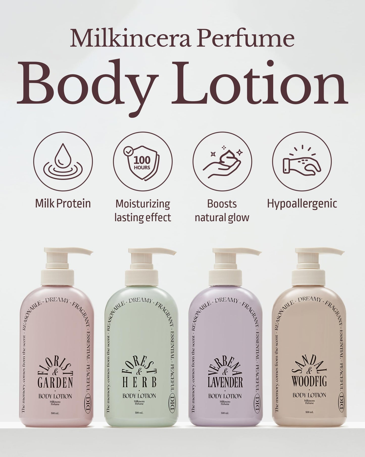 ODID Milk in Cera Perfume Body Lotion - Korean 100hr Moisturizing Body Moisturizer for All Skin Types - Cozy Wood & Fig Scent - with Milk Protein and Ceramide, 16.9 fl.oz.