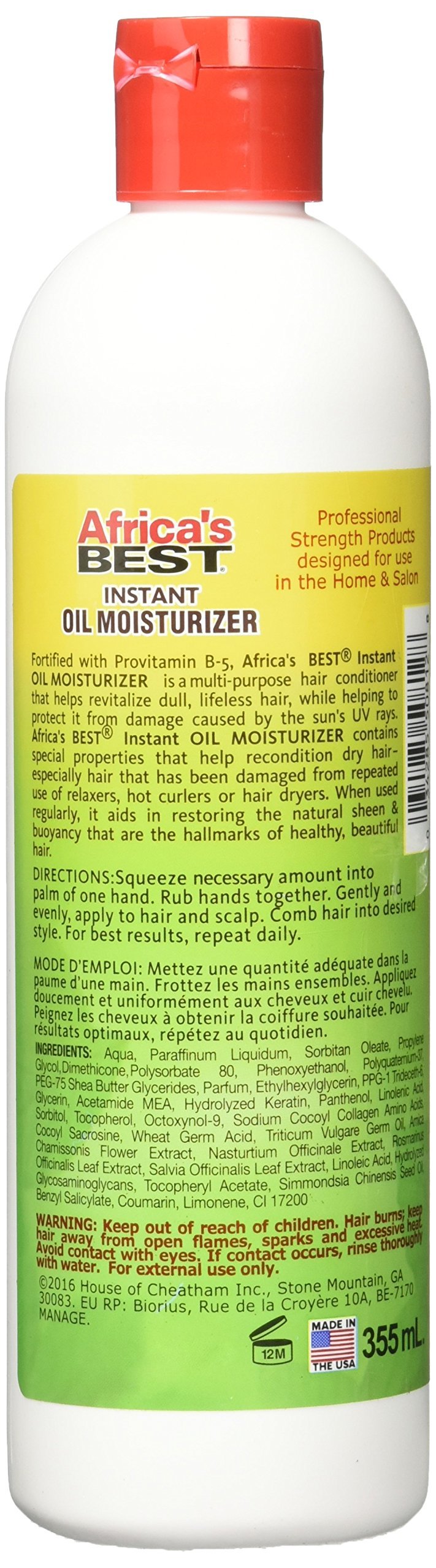 Africa's Best Instant Oil Moisturizer, 12 Ounce, Green