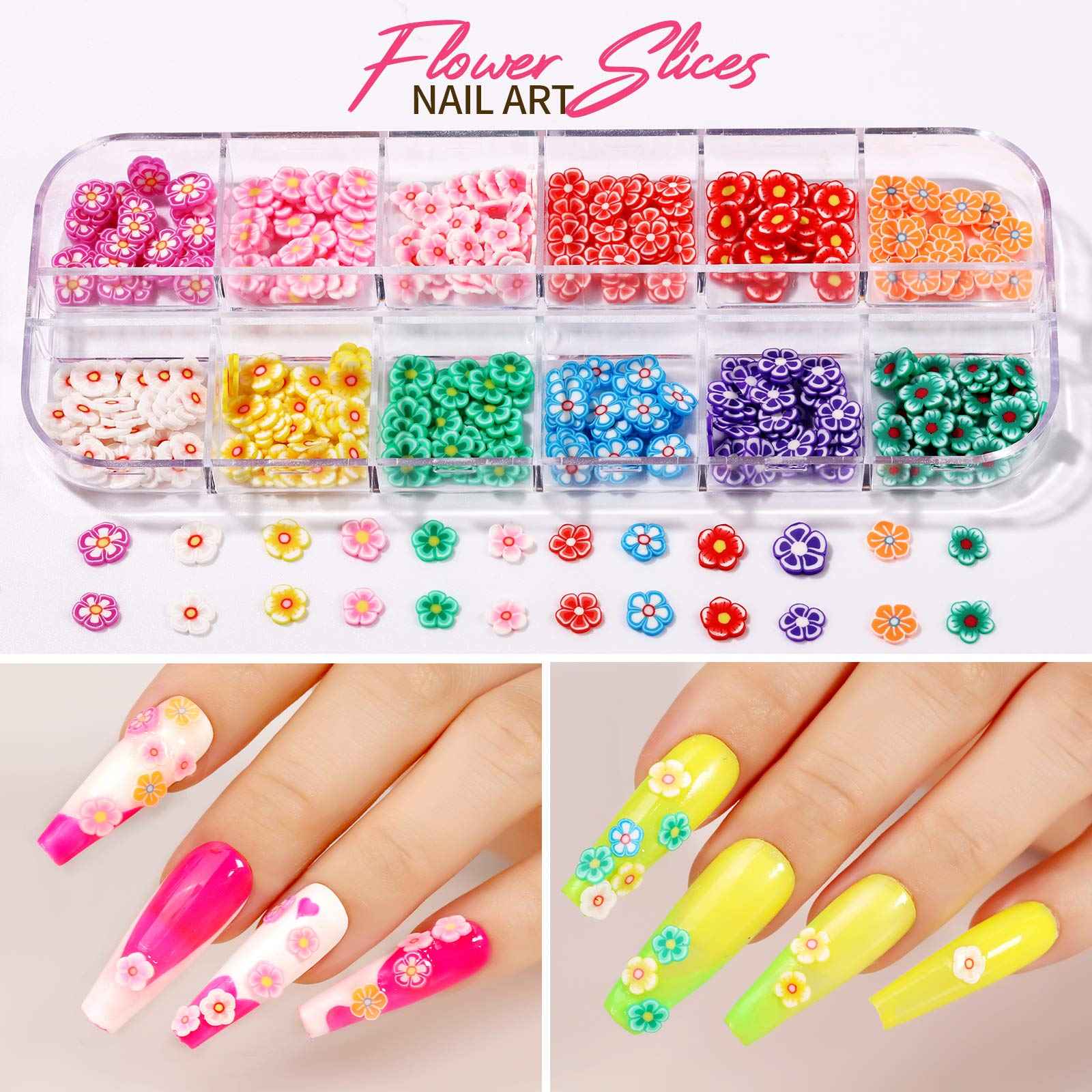 Coffin Nail Tips, Teenitor Nail Art Kit with Nail Art Stickers Holographic Nail Art Sequins Glitter Press On Nails DIY Fake Nails