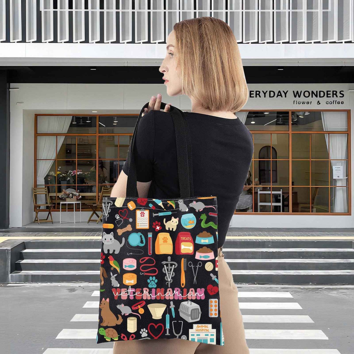 WZMPA Funny Veterinarian Cosmetic Bag Vet Tech Gift Veterinary Survival Kit Vet Appreciation Gift (Veterinarian-T BL)