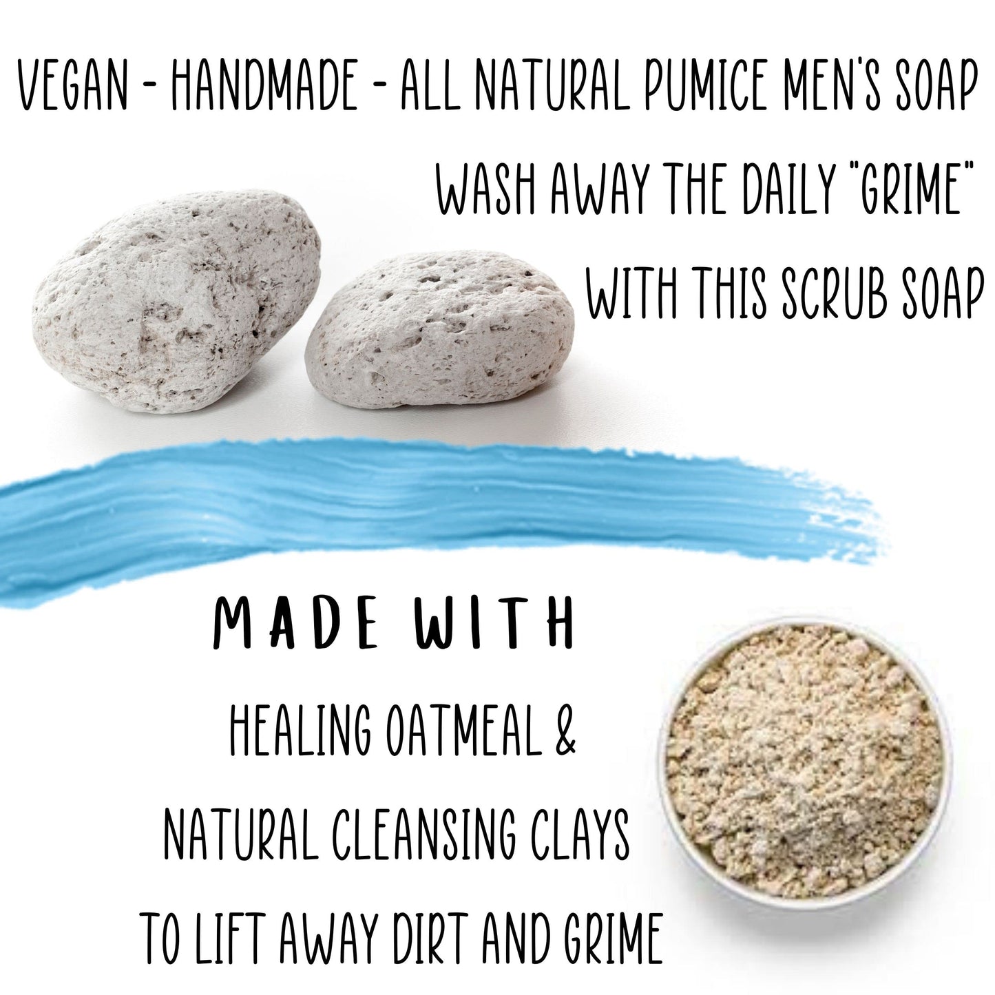 Bluebyrd Soap Co. Lumberjack Pumice Bar Soap for Men | Mens Natural Scrub Bar For Hands, Feet, & Body | Gritty Loofah Soap Bar | Pine Forest Scent Exfoliating Bar Soap (LUMBERJACK)