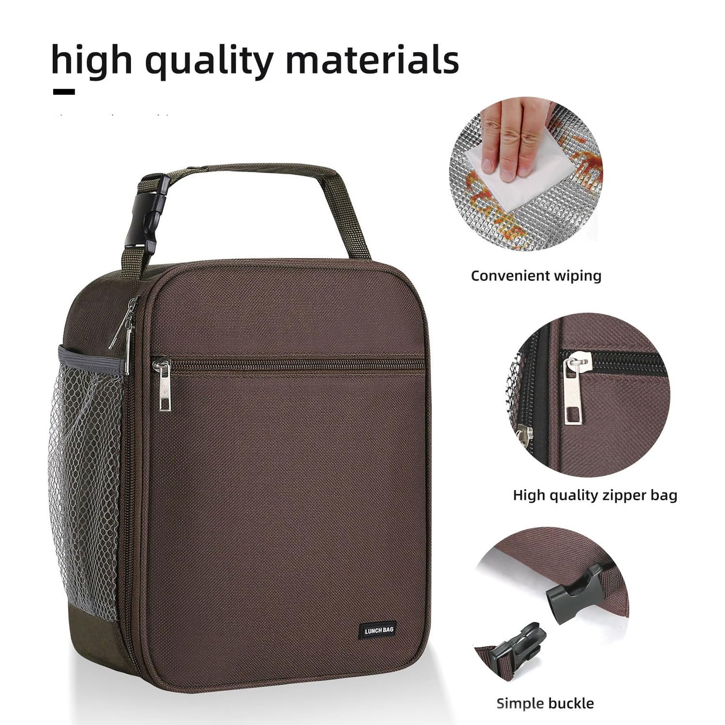 AYEANY Lunch box Lunch bag for men women Lunchbox Lunch bags Insulated Lunch bag Lunch box cooler (Brown)