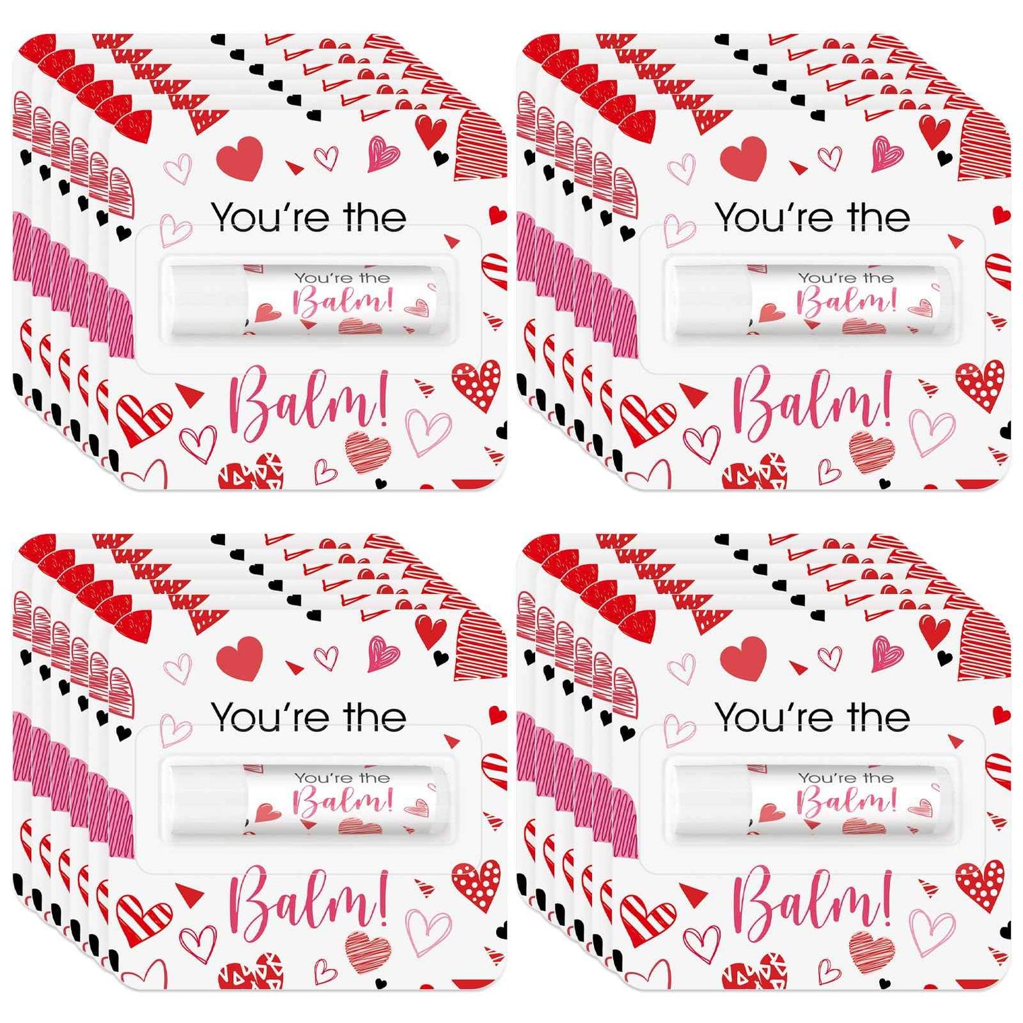 Heigble 24 Pcs Valentine's Galentine's Day Gifts Bulk Lip Balms Valentine's Day Party Favors Heart Shaped Travel Size Lip Moisturizer Care Wedding Bridal Shower Birthday Favors Decorations