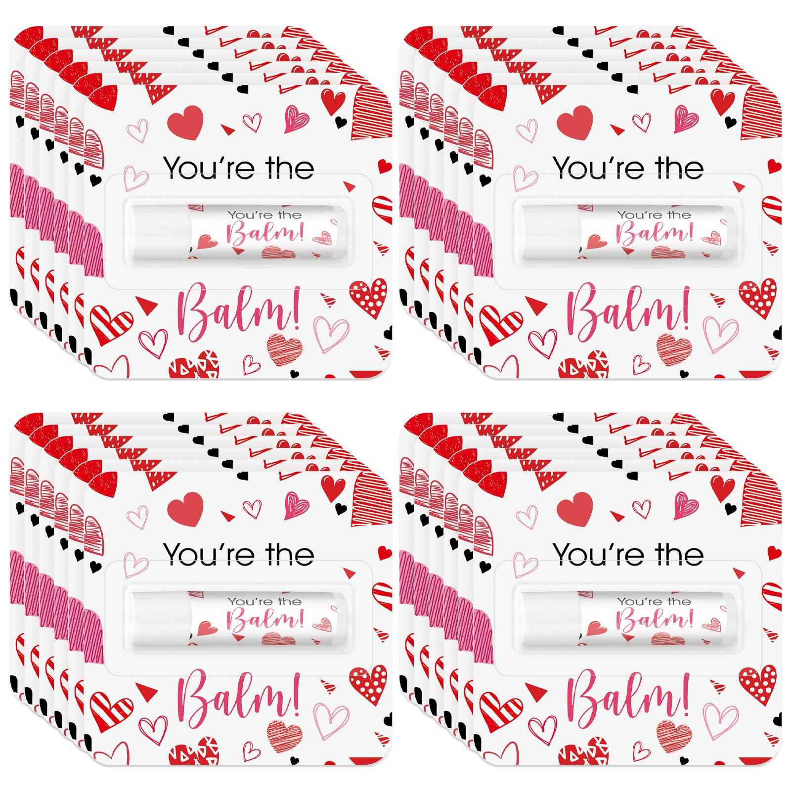Heigble 24 Pcs Valentine's Galentine's Day Gifts Bulk Lip Balms Valentine's Day Party Favors Heart Shaped Travel Size Lip Moisturizer Care Wedding Bridal Shower Birthday Favors Decorations