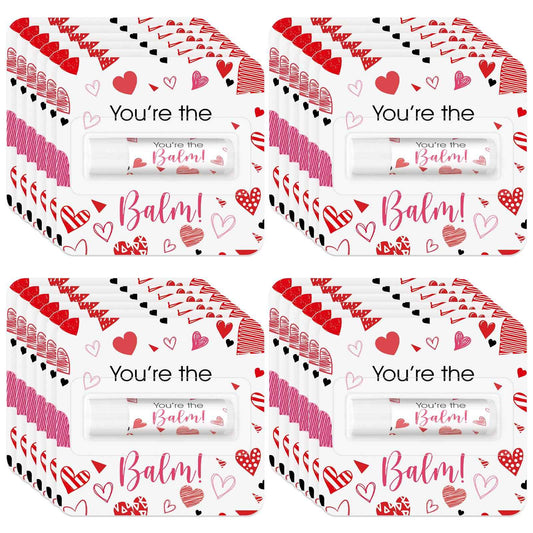 Heigble 24 Pcs Valentine's Galentine's Day Gifts Bulk Lip Balms Valentine's Day Party Favors Heart Shaped Travel Size Lip Moisturizer Care Wedding Bridal Shower Birthday Favors Decorations