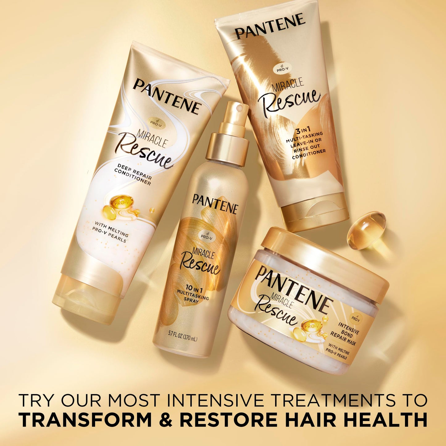 Pantene Miracle Rescue 3 in 1 Leave In Conditioner, Rinse off Conditioner, Heat Protectant for Hair, Detangler, Anti Frizz, Moisturizing, For All Hair Types, Safe for Color Treated Hair, 6.0 fl oz