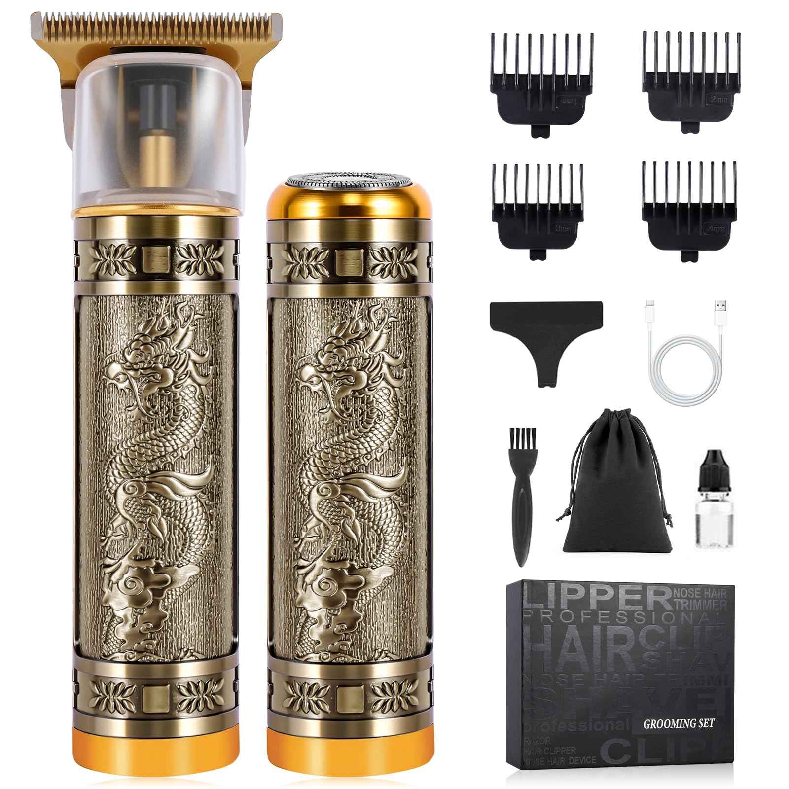 WMZR Men's Hair Clipper Set, T-Shaped Sideburn Trimmers, Electric Shavers, Cordless Hair Clippers and Shaver Sets