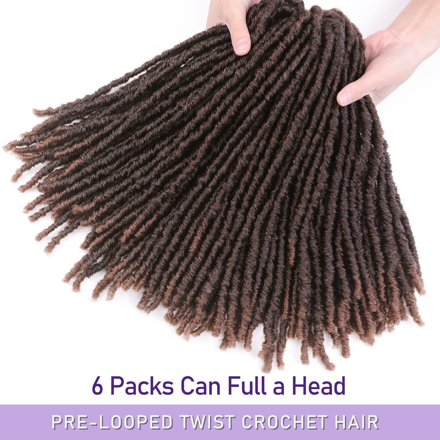 WIGNEE 120 Strands Faux Locs Crochet Hair 12 Inches Short Faux Locs Pre-Looped Soft Locs Dreadlock Crochet Hair 6 Packs Pre-Twisted Crochet Hair for Black Women(12 Inch,1B/30)