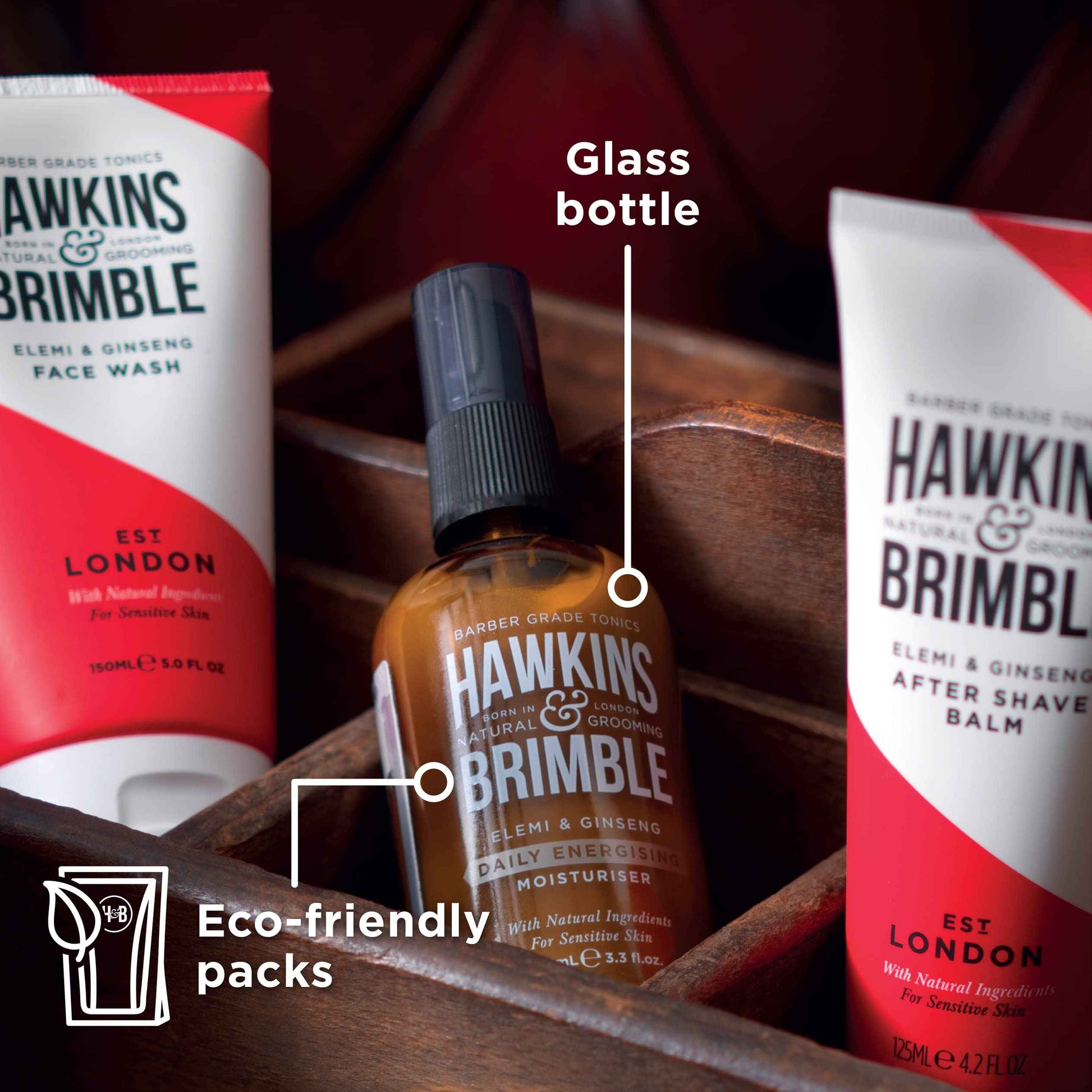 Hawkins & Brimble - Mens Face Moisturiser, 100ml - Daily Energising Face Moisturiser for Dry Skin, Hydrating & Sensitive Skin with Natural Ingredients - No Parabens/Animal Testing