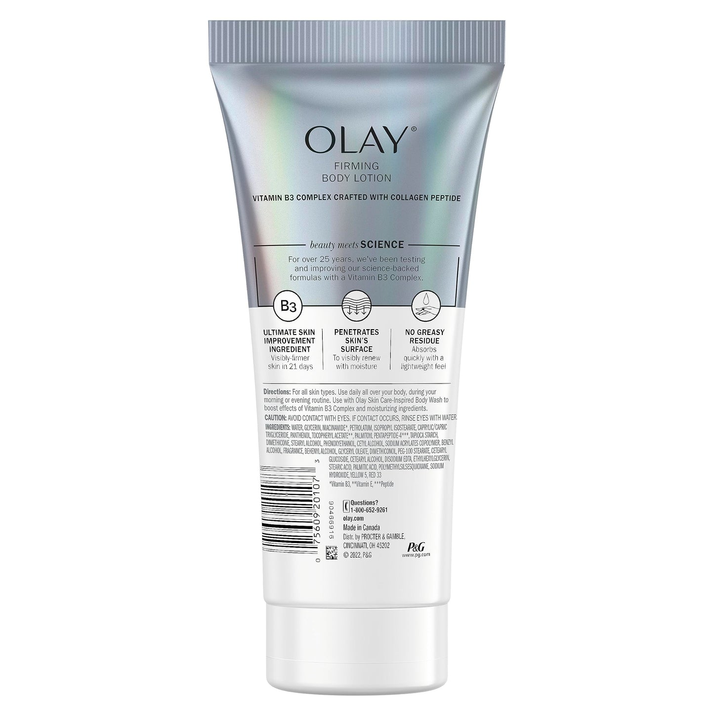 Olay Firming & Hydrating Hand and Body Lotion with Collagen, 6 fl oz Tube (Pack of 3)