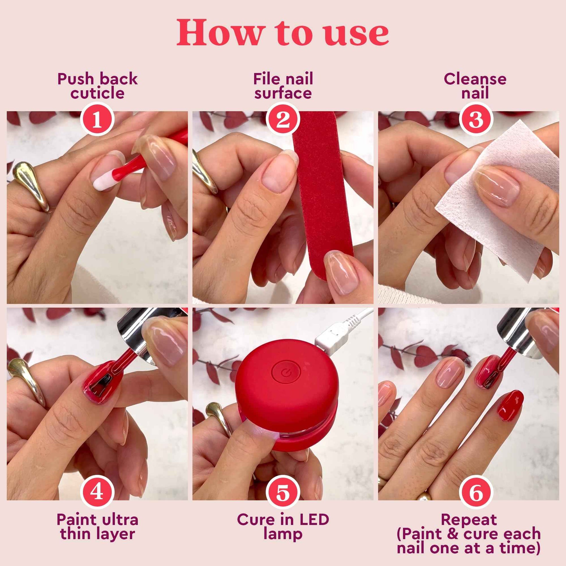 le mini macaron Gel Nail Polish Kit with LED Light, DIY At-Home Polish Nail Kit | Non-Toxic, Fast-Drying 3-in-1 Set for Long-Lasting, Salon-Quality Nails, File, and Remover Wraps (Lilac Blossom)