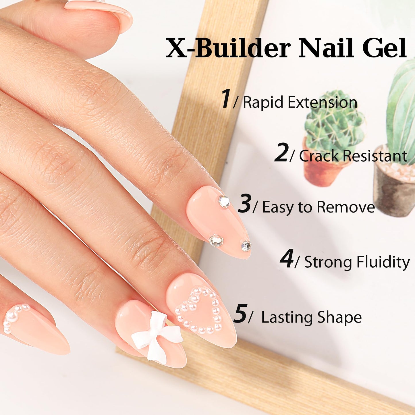 UNA GELLA Builder Nail Gel 15ml 1Pcs Multifunctional Jelly light Pink Building Gel Nail Polish Long Lasting Nail Strengthener Gel Nail Extension Soak Off U V/LED Nail Lamp Needed for Home DIY Salon