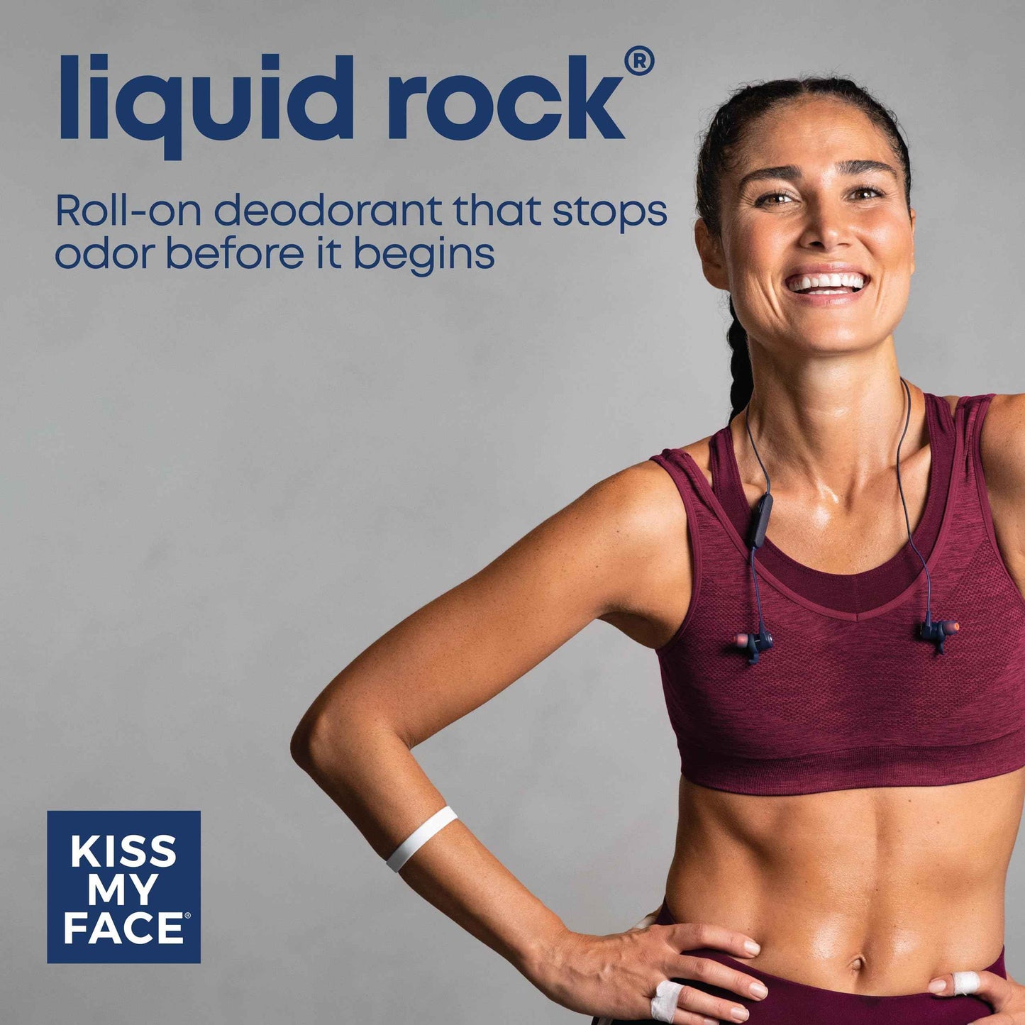 Kiss My Face Liquid Rock Roll-On Deodorant, All Day Protection, Vegan and Cruelty Free, Patchouli Scent, 3 Fl Oz, Pack of 3