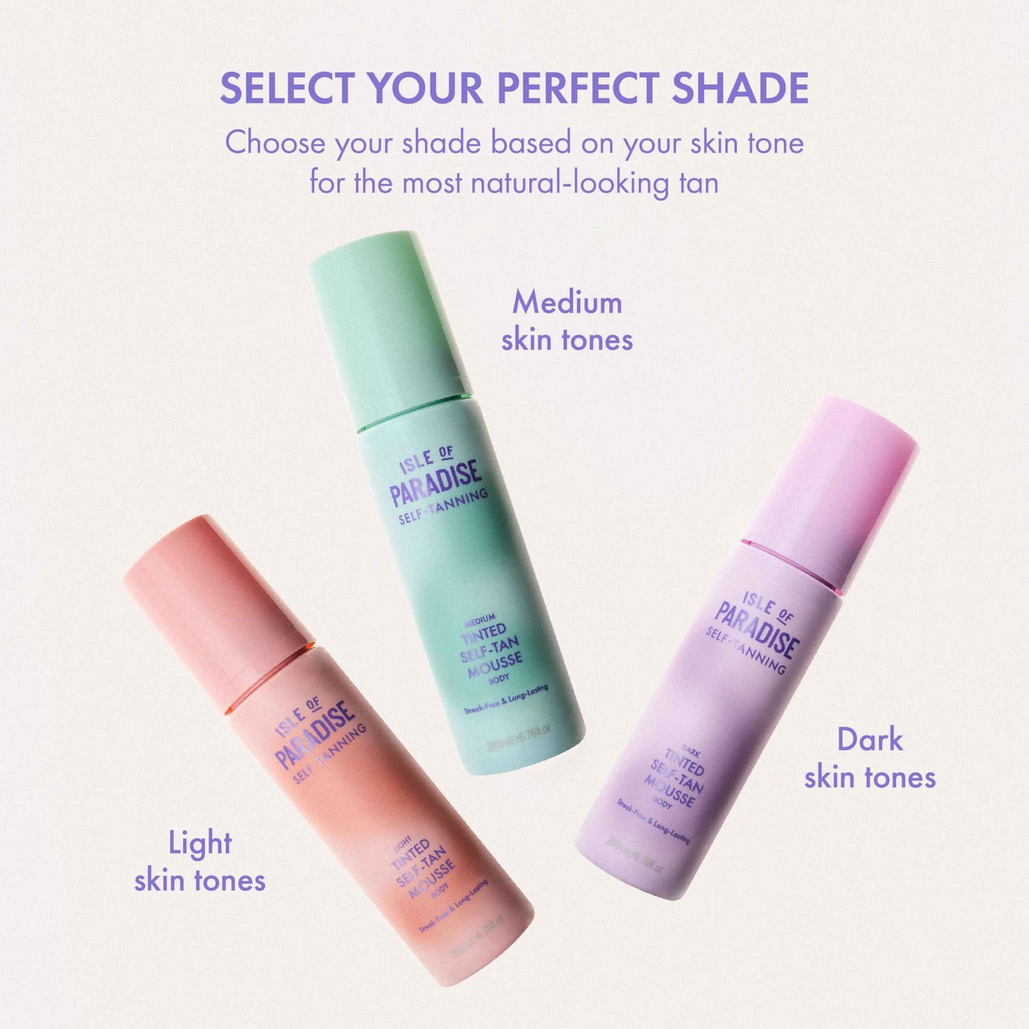 Isle of Paradise Tinted Self Tanning Mousse- Dark, Streak-Free Self Tanner, Natural-Looking & Lasts Up to 7 Days, Vegan & Cruelty Free Sunless Tanning Foam Mousse, 6.76 fl oz.