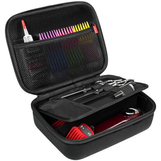 ProCase Hard Travel Case for Hair Clippers, Hair Cutting Barber Supplies Holder, Trimmer Organizer Storage Bag for Hatteker/Oneisal/Wahl 5Star/Andis Men Razor Guard Grooming Kits -Black