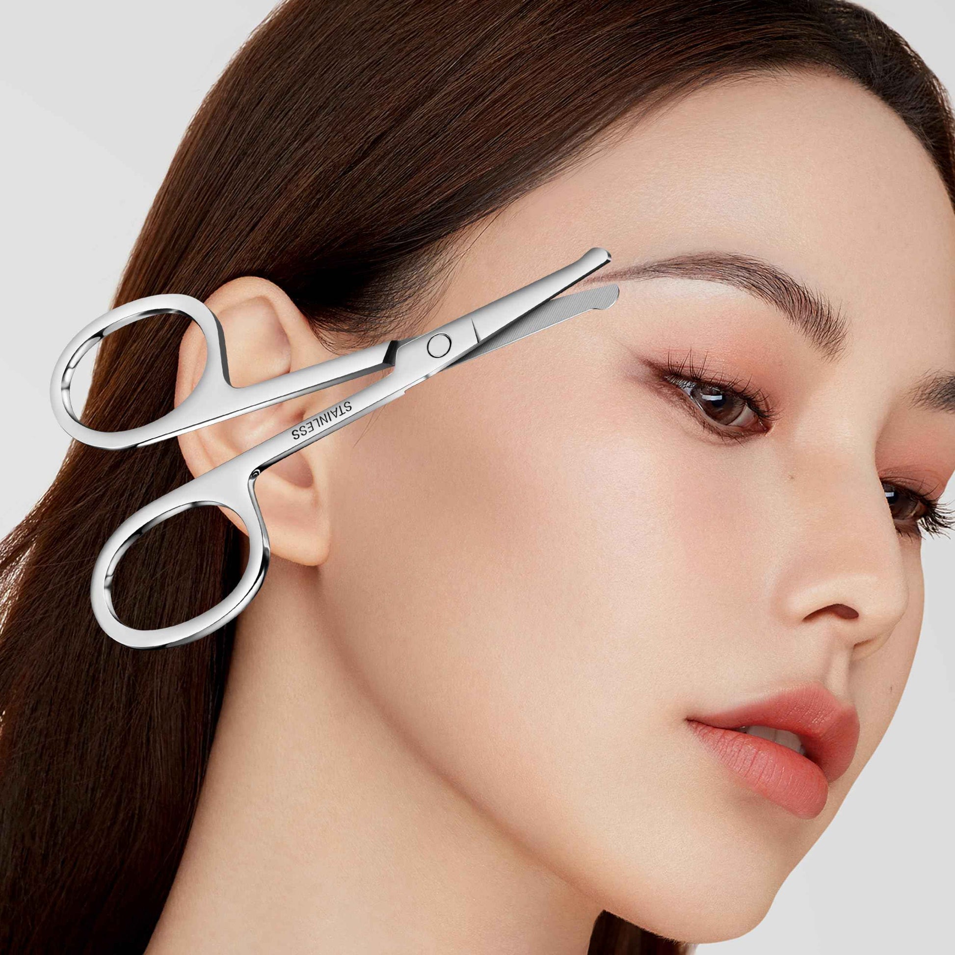 Natzerat 5-Piece Men's Safety Rounded Tip Small Scissors - Professional Stainless Steel Trimming Scissors for Mustache, Nose, Beard, Eyebrows, Eyelashes, and Ear Hair Cutting