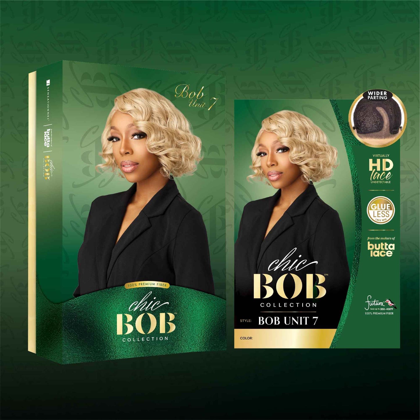 Sensationnel Chicbob Lace Frontwig - Bob Unit 7 Face Framing Glueless Wig Wide 5 Inch Deep Part Synthetic Preplucked Hairline (BALAYAGESUNKISSED)