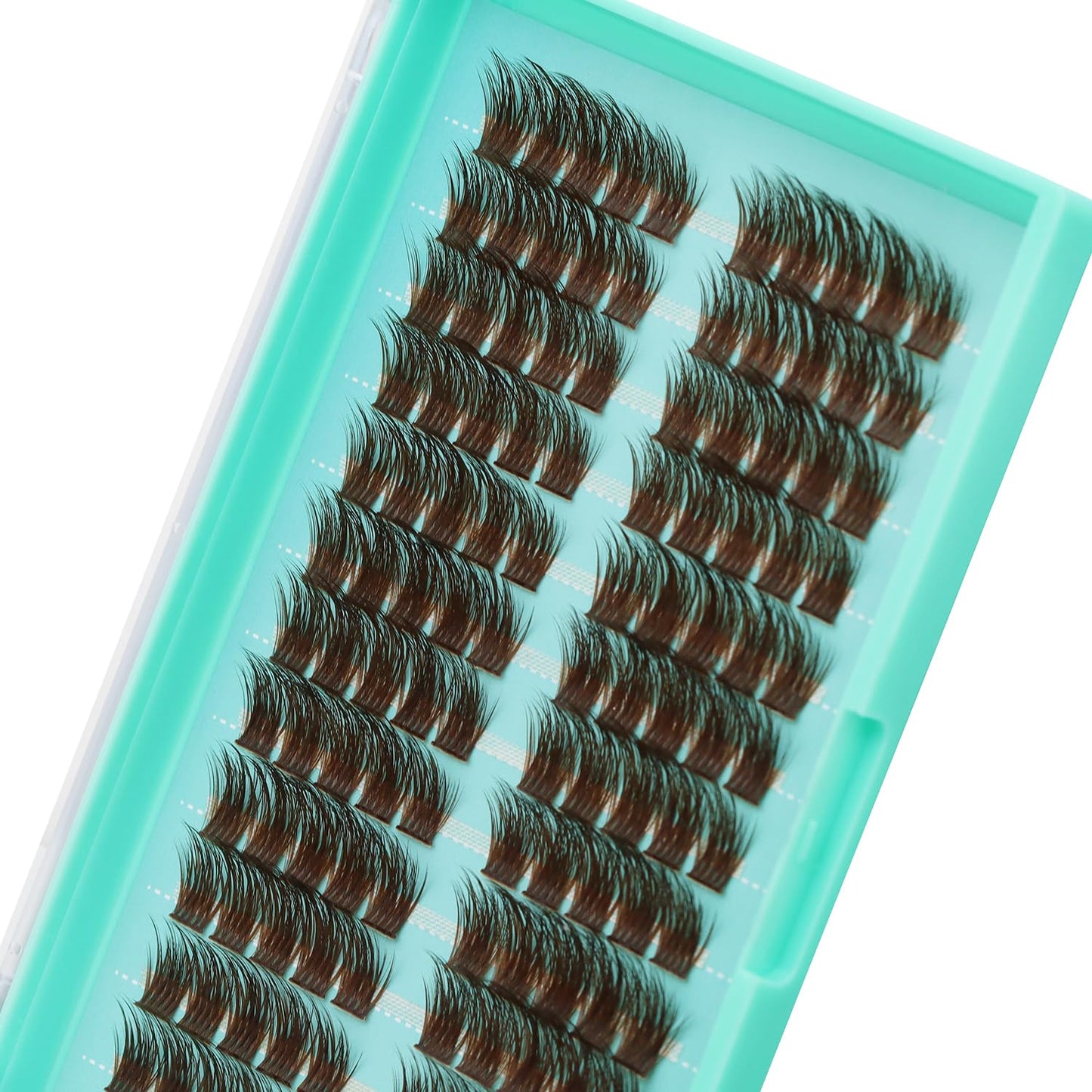 Bodermincer 120 Cluster 12mm/14mm/16mm to Choose Brown Lash Cluster Eyelash Extension Natural 3D Russian Volume Faux 3D Effect Glue Bonded Cluster Eyelashes (Y12# Brown 14mm)