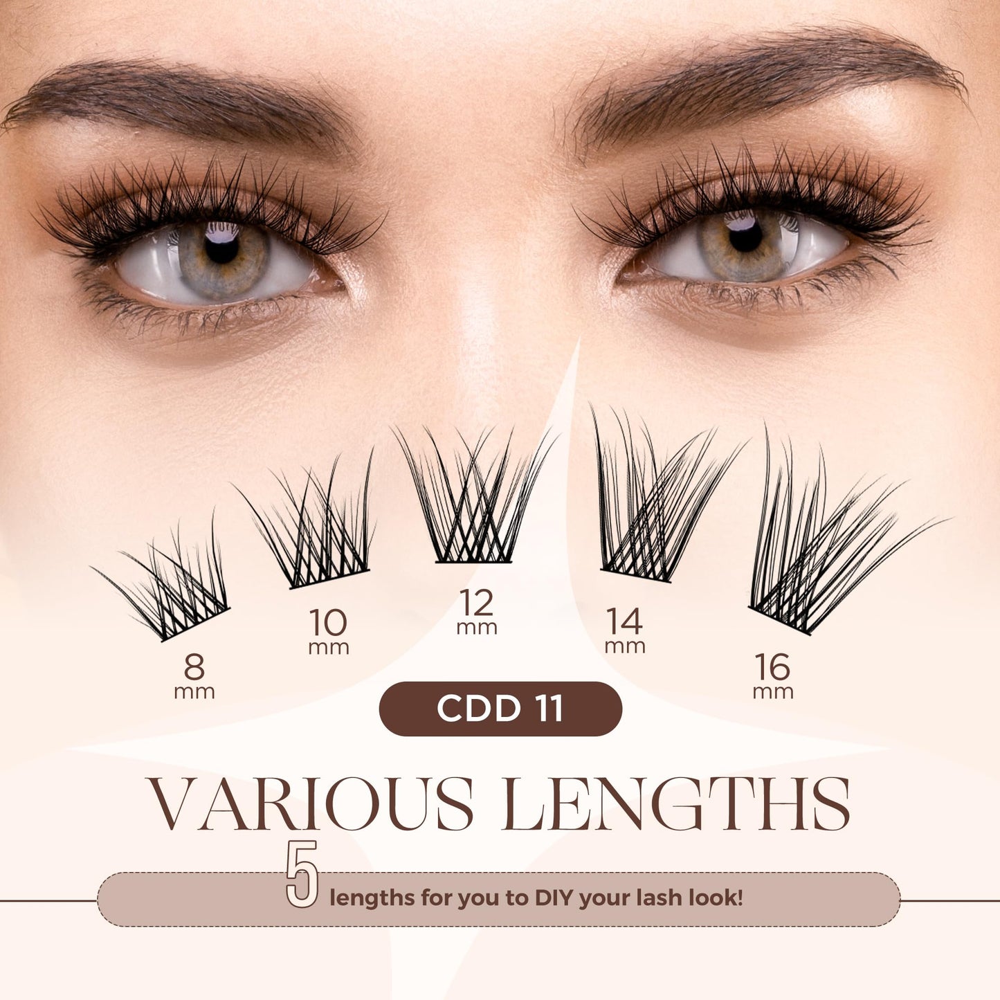 LASHVIEW 168Pcs Cluster Lashes Kit,8-16mm DIY Eyelash Extensions,Cluster Eyelashes for Self-application Individual Lashes at Home,3D Rapid Soft and Lightweight-Style CDD11