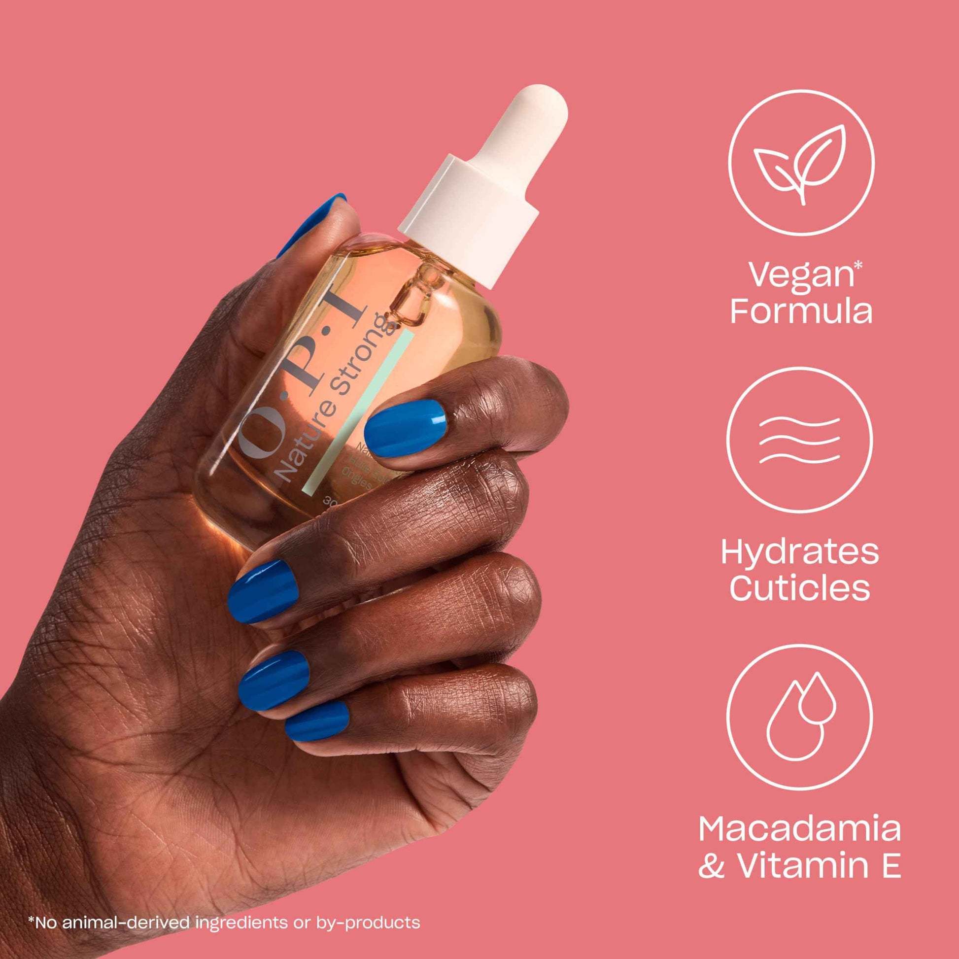 OPI Nature Strong Nails & Skin - Glow Up Nail & Cuticle Oil with Dropper | Lightweight, Nourishing Natural Oil Blend Moisturizes Dry Cuticles | Enriched with Vitamin E | 1.0 Fl Oz | 30 mL
